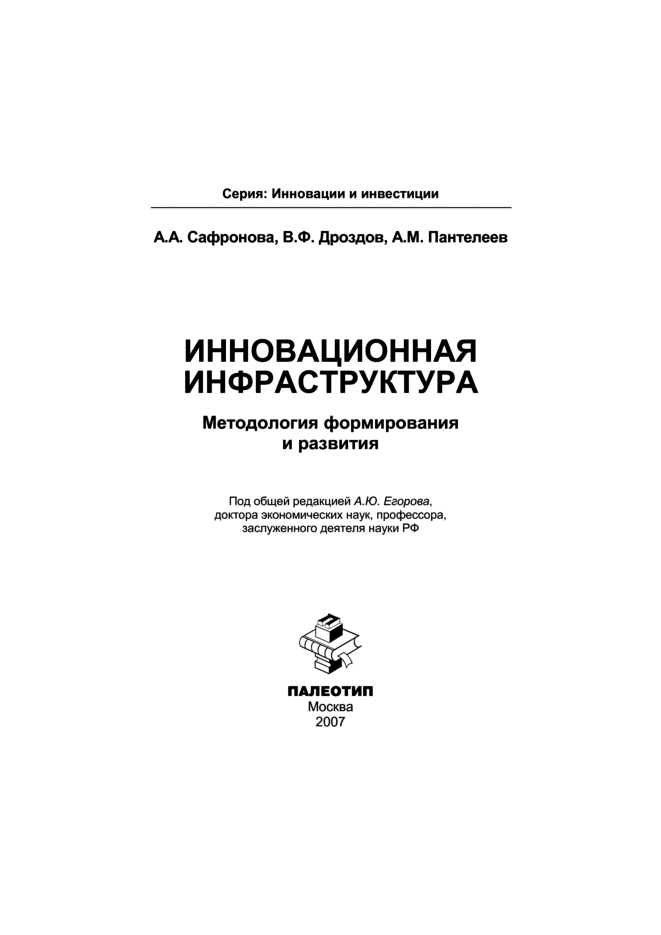 Обложка книги «Инновационная инфраструктура: методология формирования и развития»