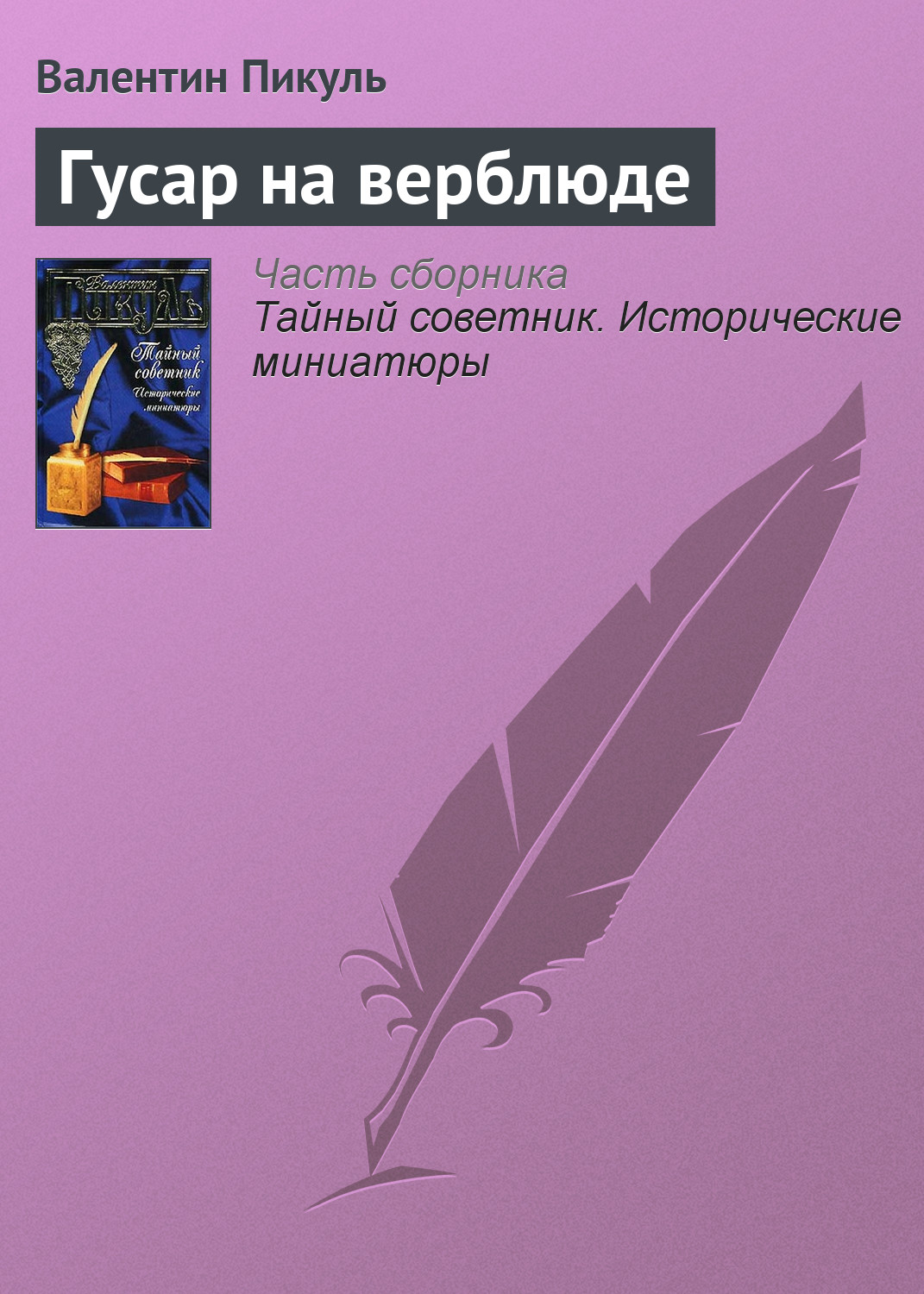Обложка книги «Гусар на верблюде»
