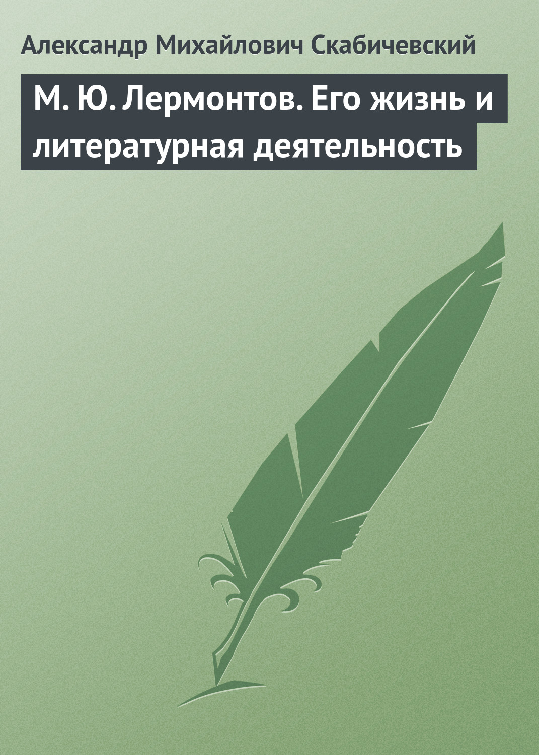 Обложка книги «М. Ю. Лермонтов. Его жизнь и литературная деятельность»
