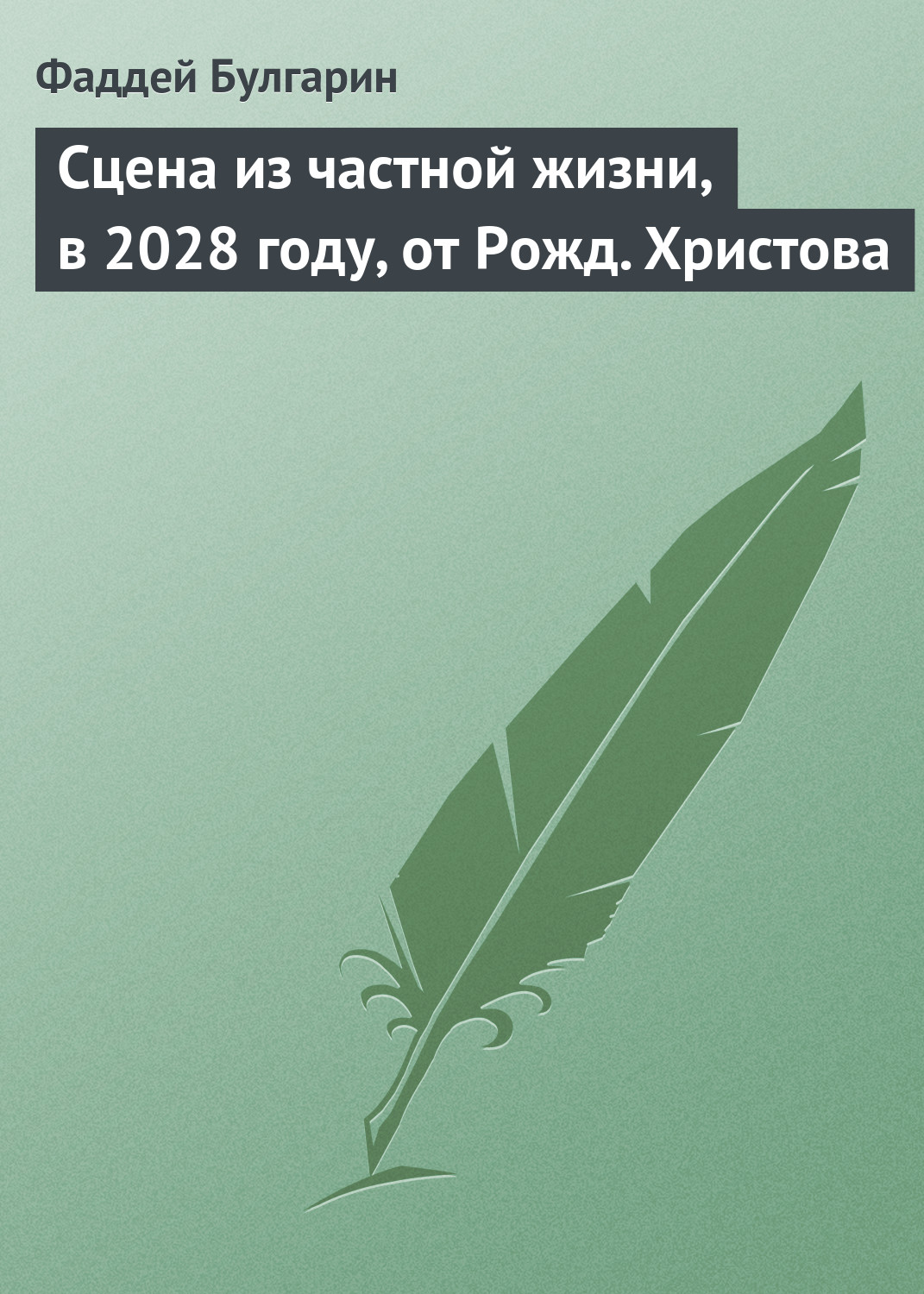 Обложка книги «Сцена из частной жизни, в 2028 году, от Рожд. Христова»