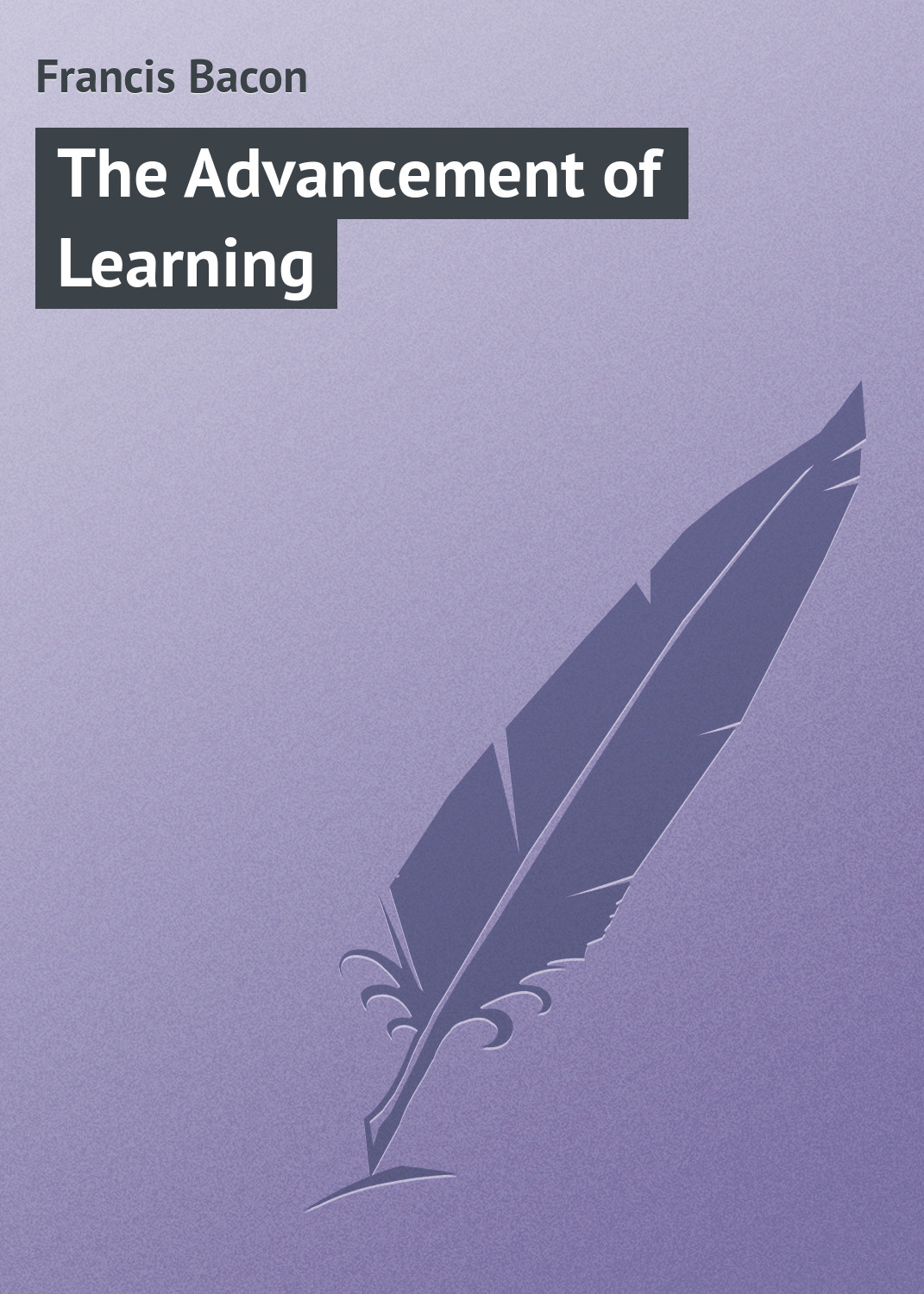 Обложка книги «The Advancement of Learning»