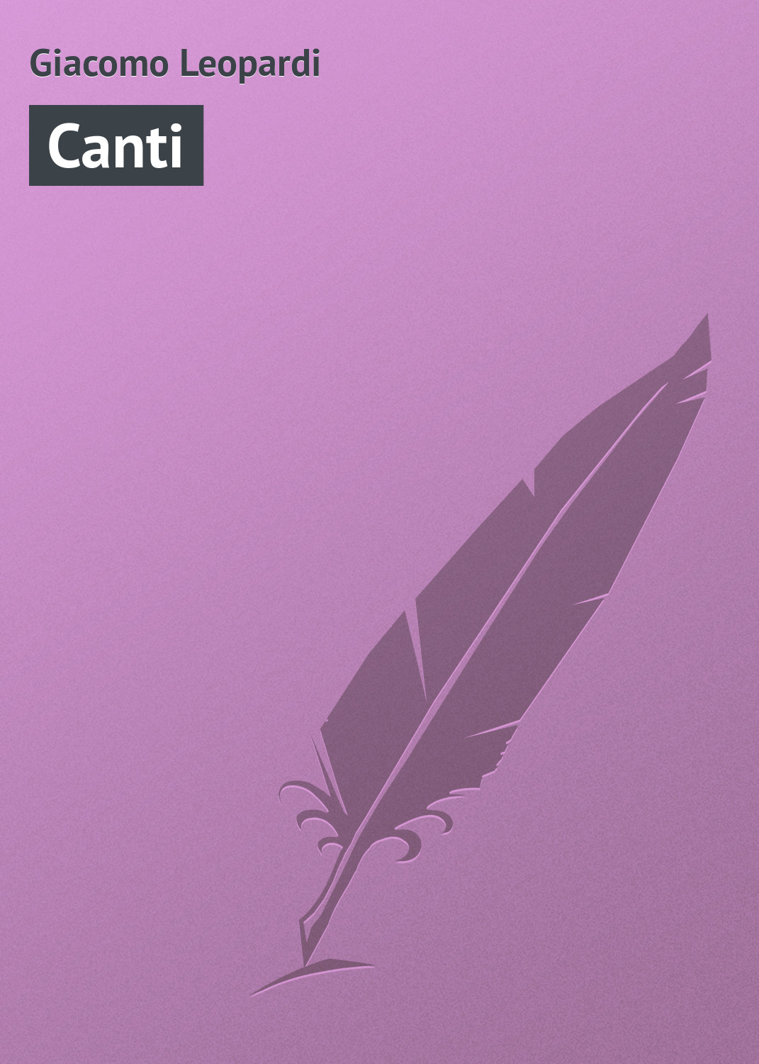 Обложка книги «Canti»