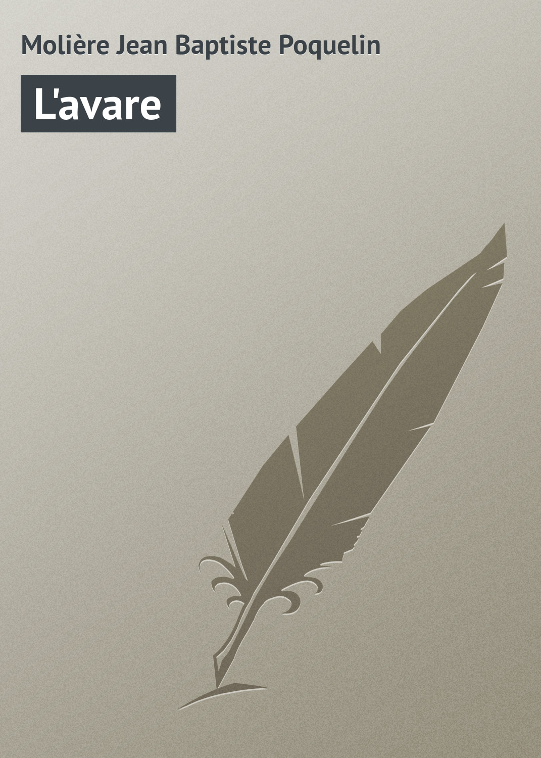 Обложка книги «L'avare»