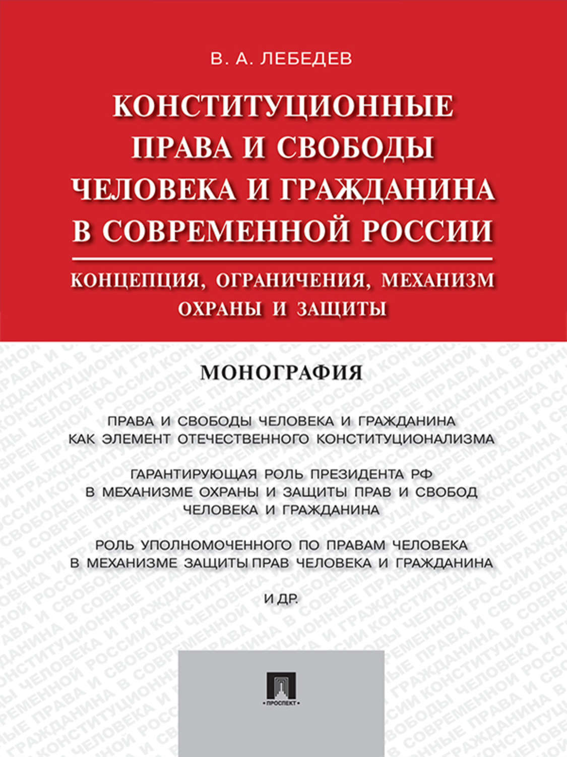 Обложка книги «Конституционные права и свободы человека и гражданина в современной России: концепция, ограничения, механизм охраны и защиты. Монография»