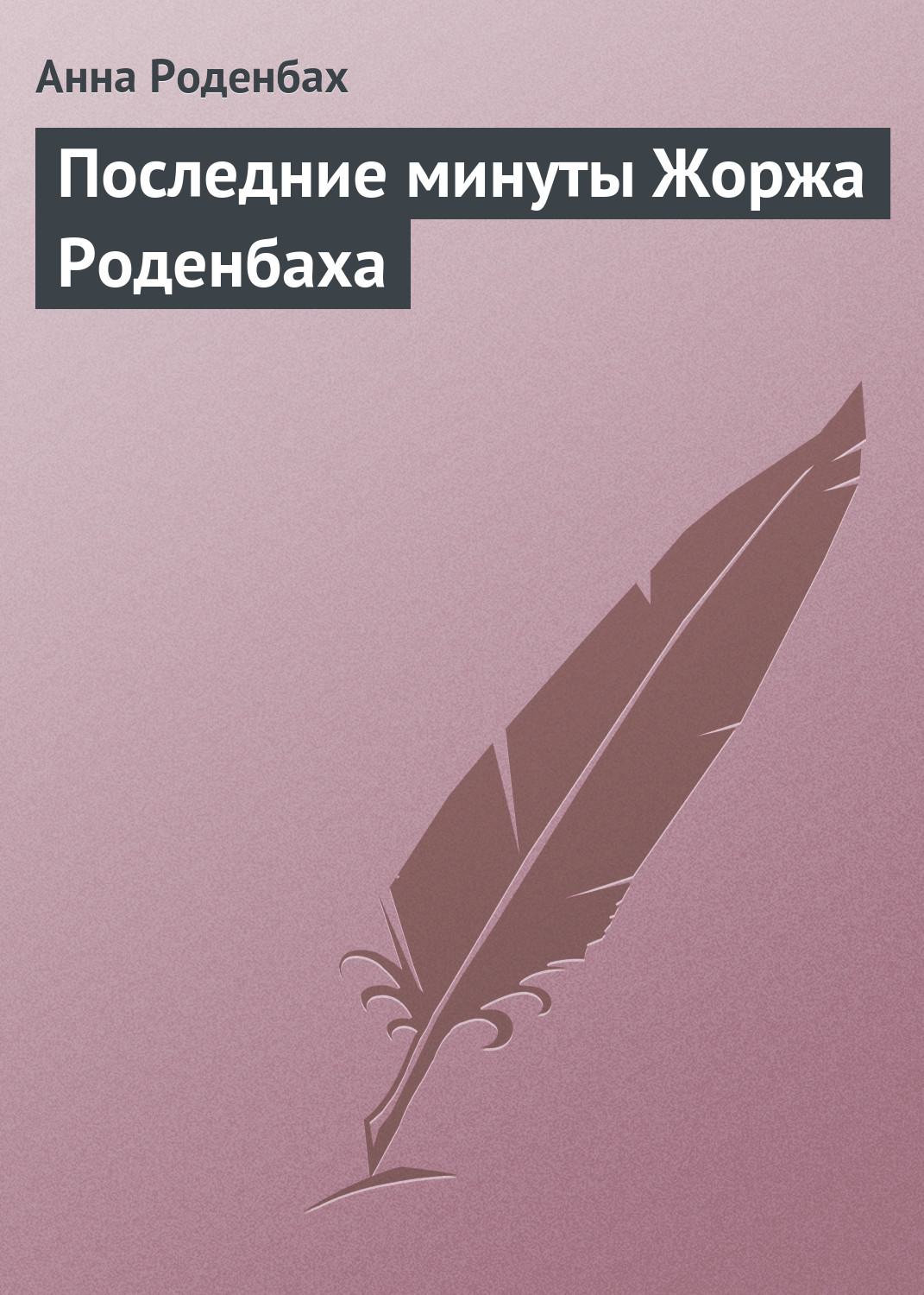 Обложка книги «Последние минуты Жоржа Роденбаха»