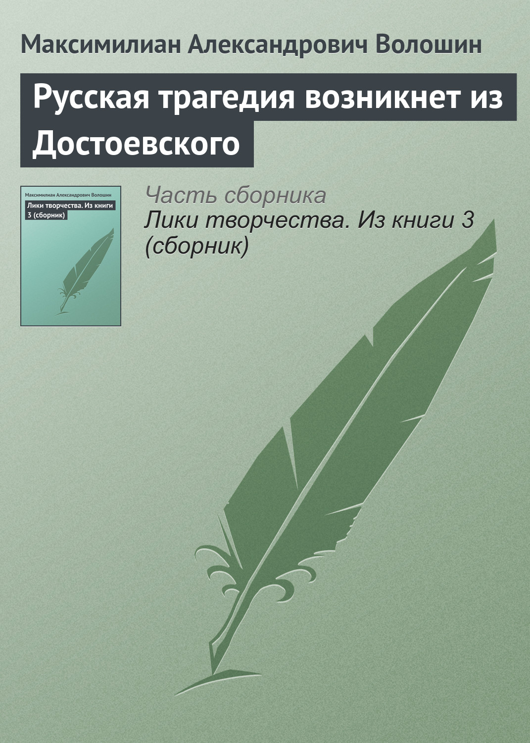 Обложка книги «Русская трагедия возникнет из Достоевского»