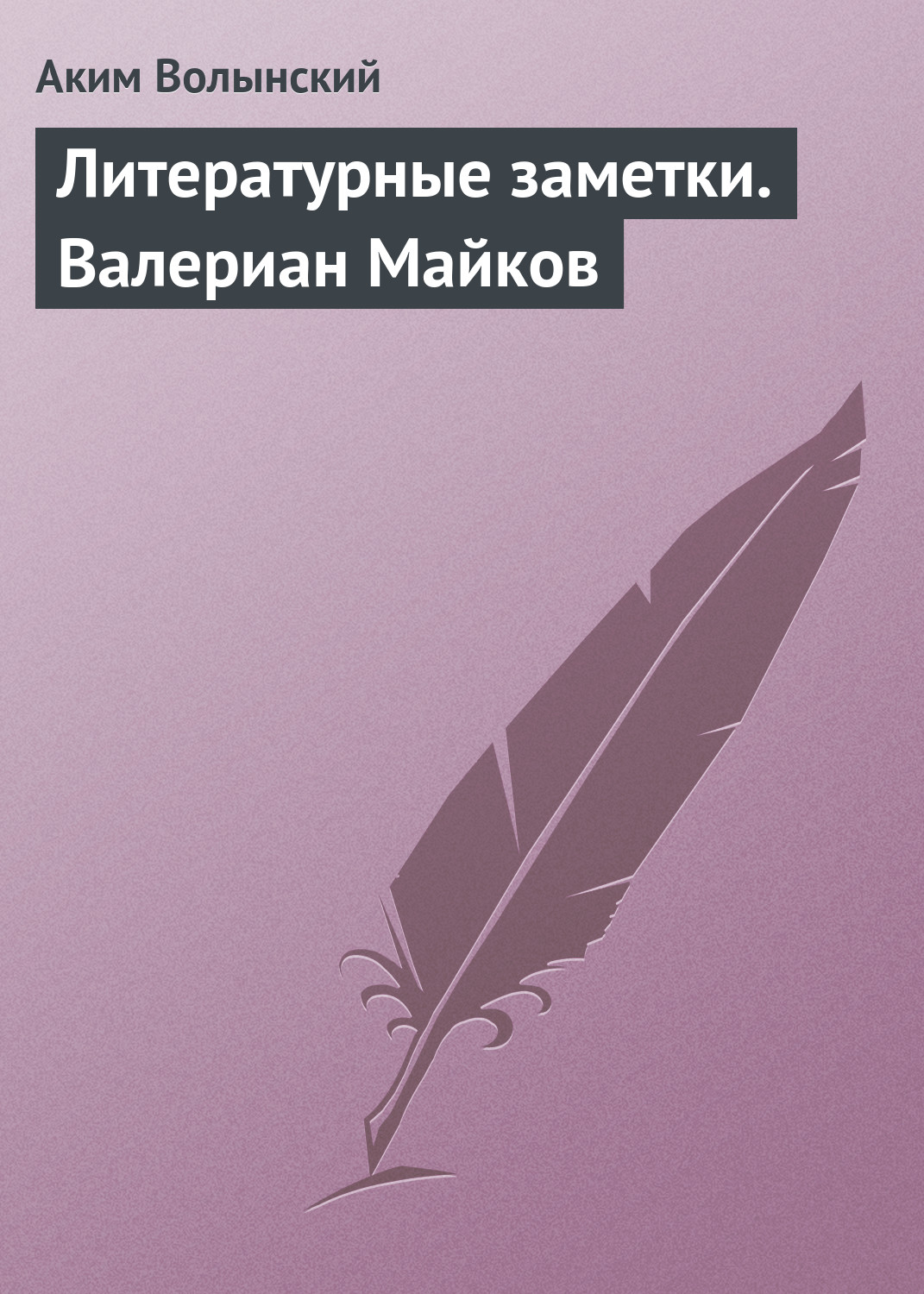 Обложка книги «Литературные заметки. Валериан Майков»