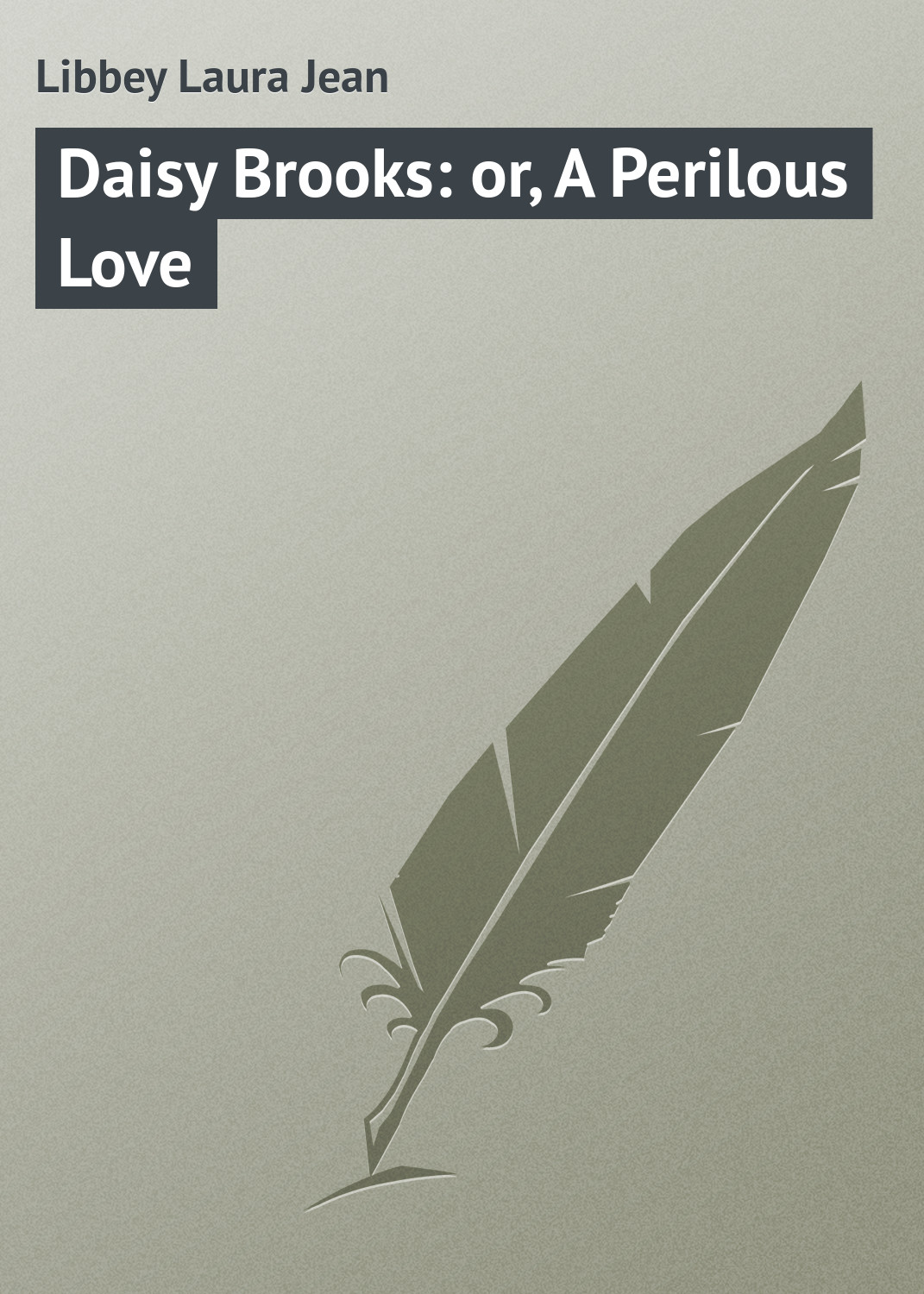 Обложка книги «Daisy Brooks: or, A Perilous Love»