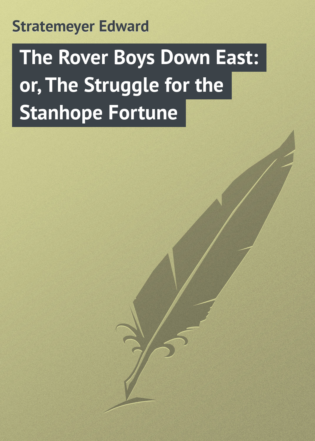 Обложка книги «The Rover Boys Down East: or, The Struggle for the Stanhope Fortune»