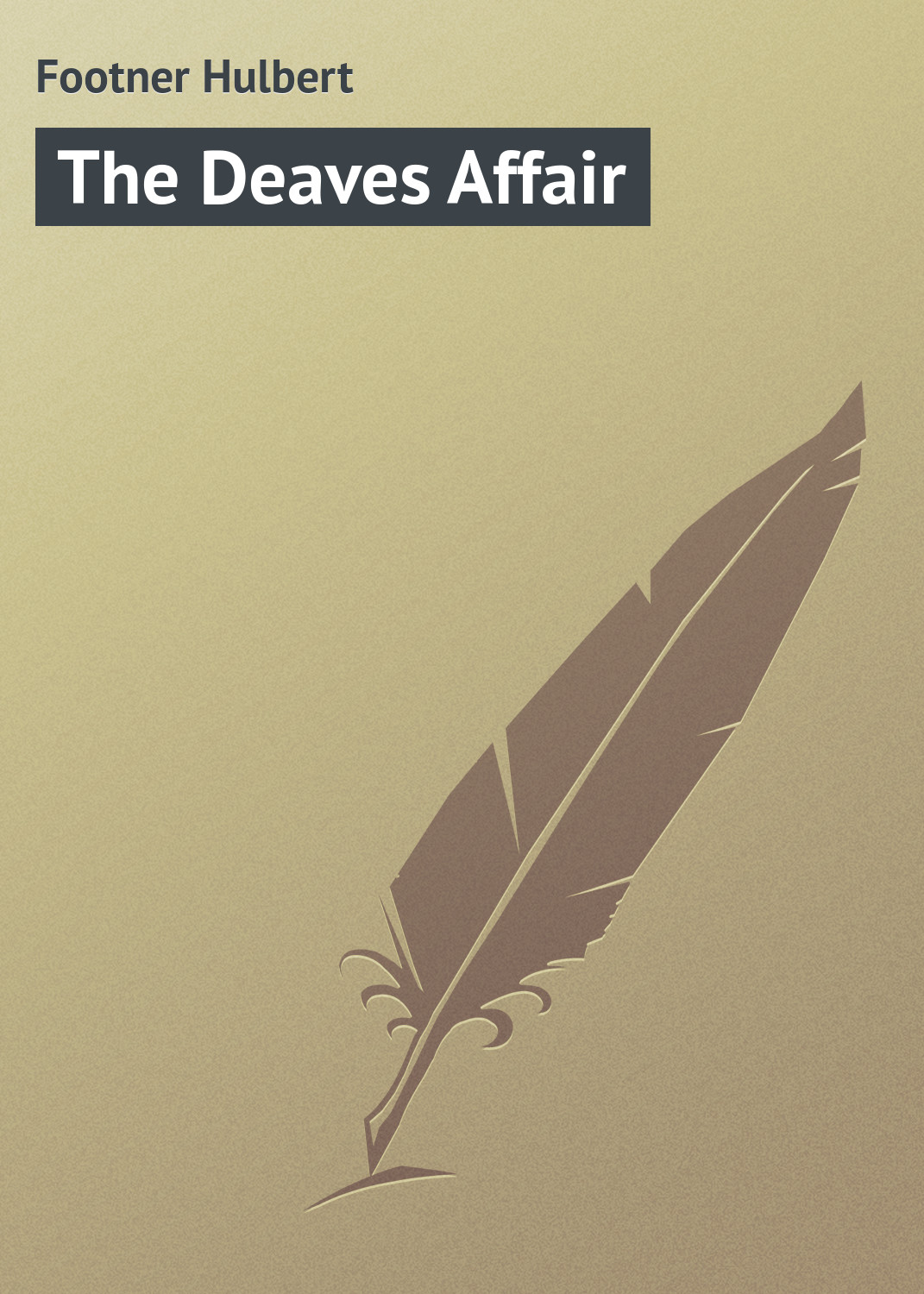 Обложка книги «The Deaves Affair»