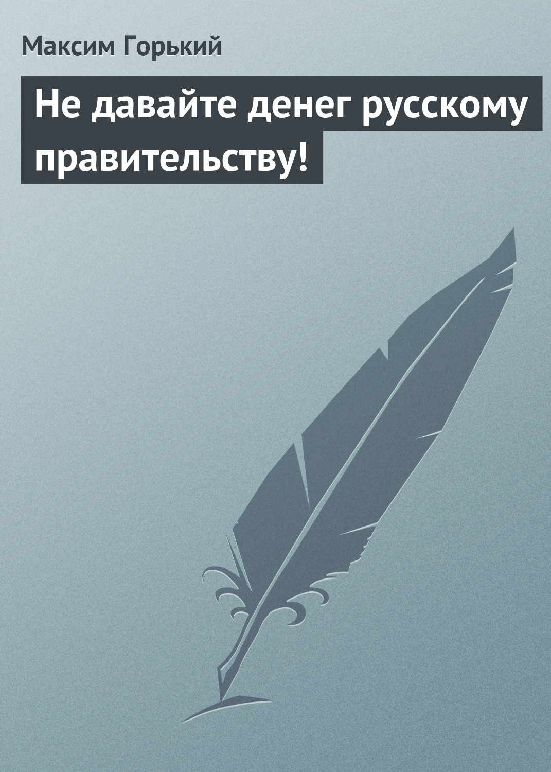 Обложка книги «Не давайте денег русскому правительству!»