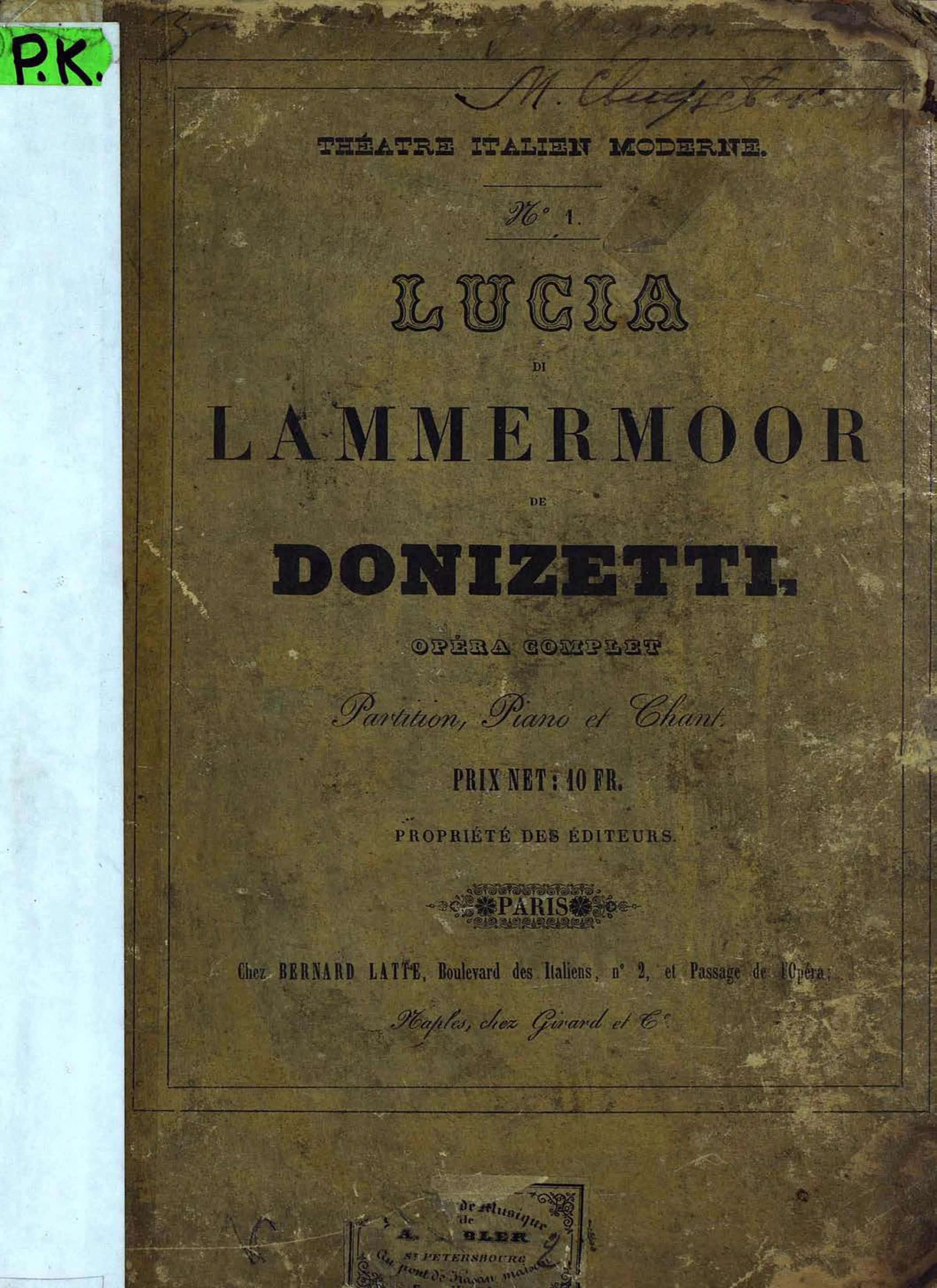 Обложка книги «Lucia di Lammermoor de G. Donizetti»