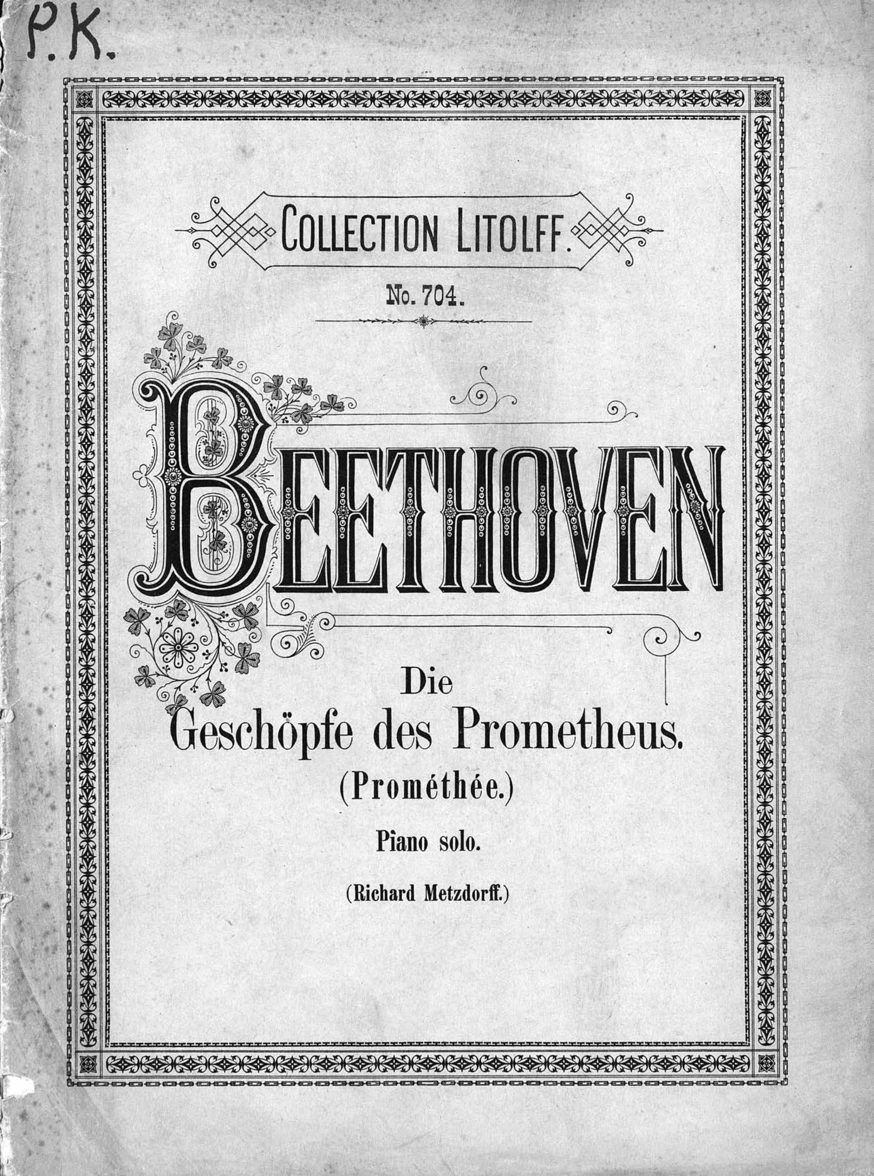 Обложка книги «Promethee (Die Geschopfe des Prometheus) de Beethoven»