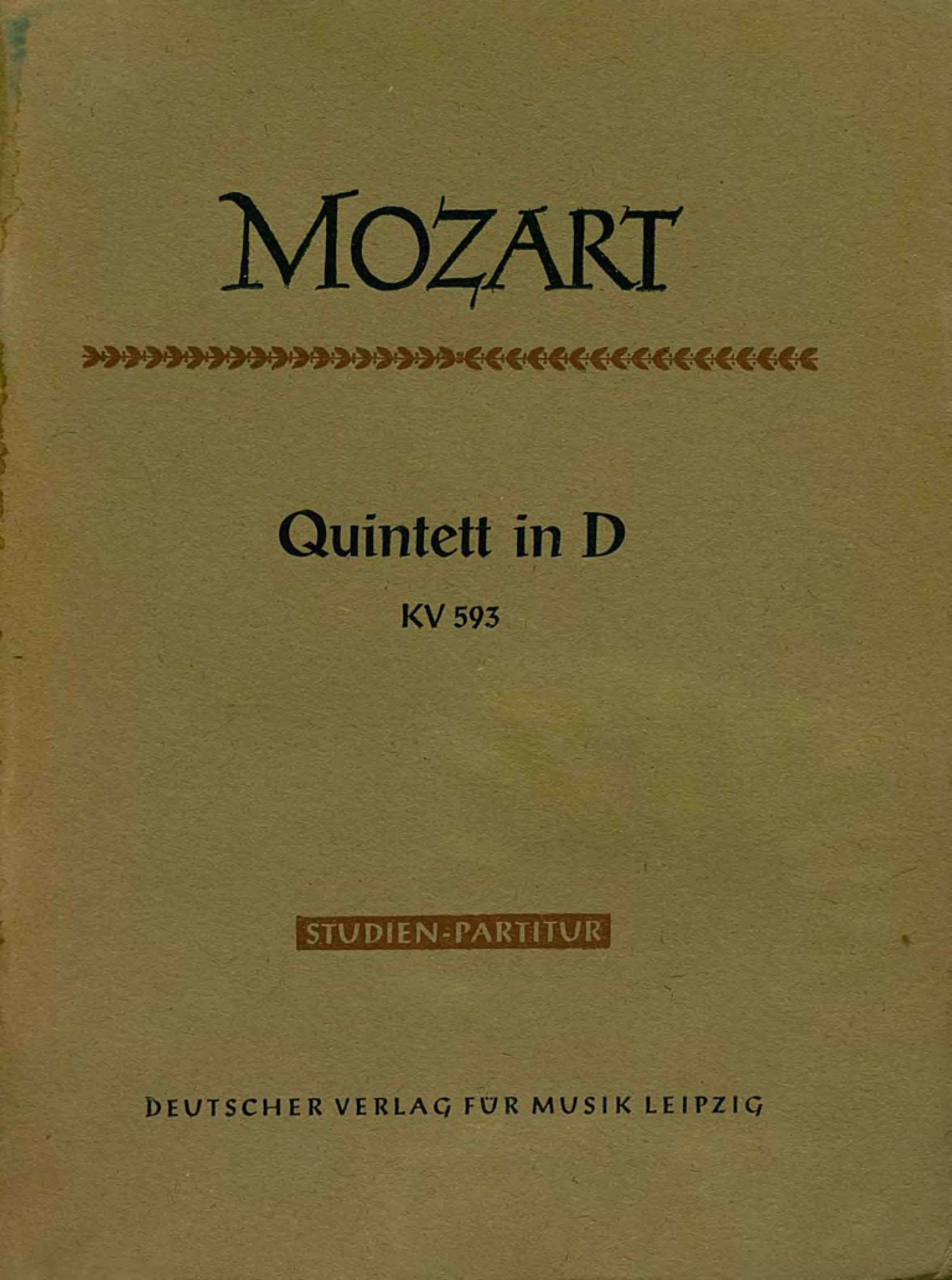 Обложка книги «Quintett in D fur 2 Violinen, 2 Violen und Violoncello»