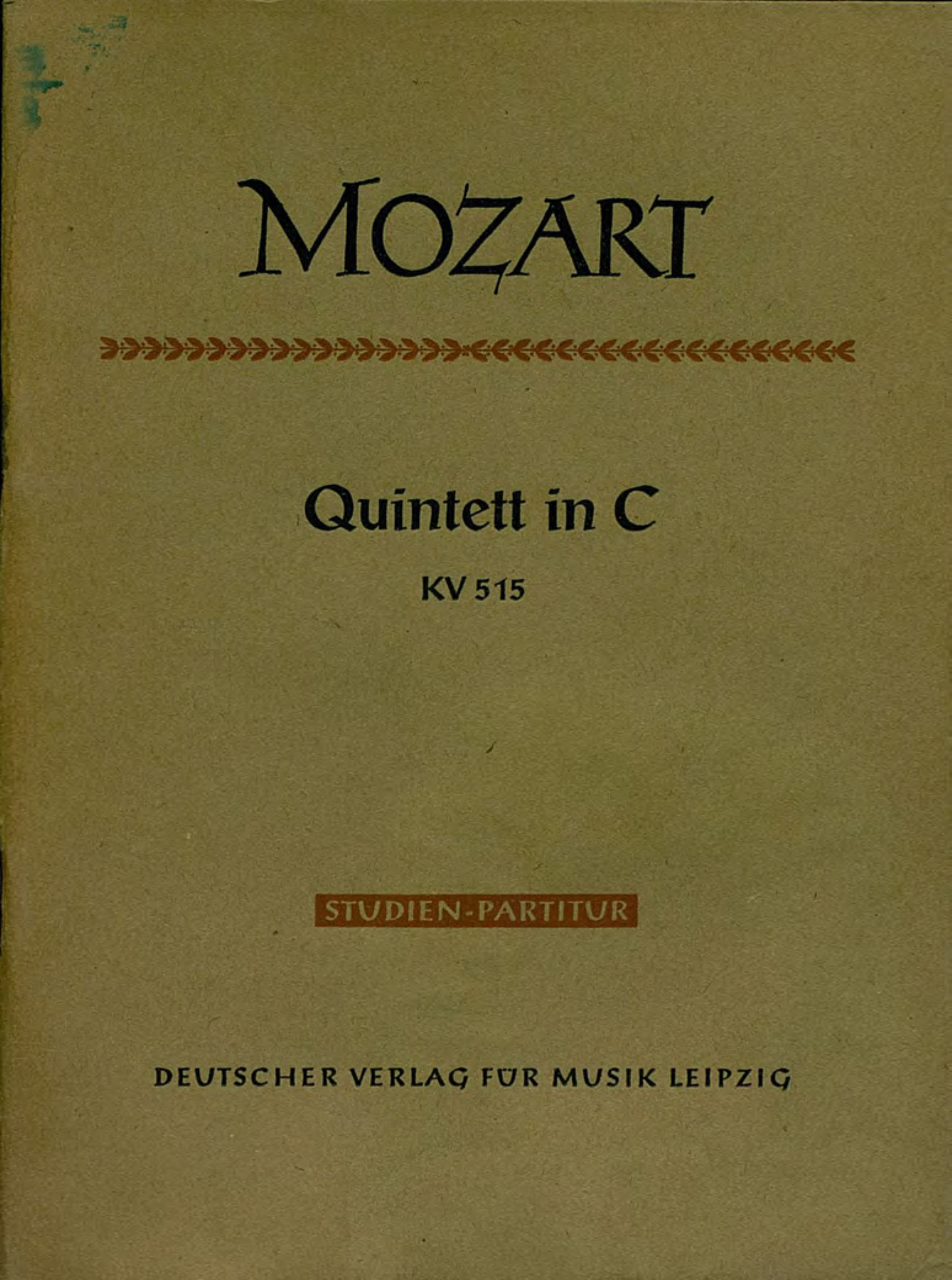 Обложка книги «Quintett in C fur 2 Violinen, 2 Violen u. Violoncello»