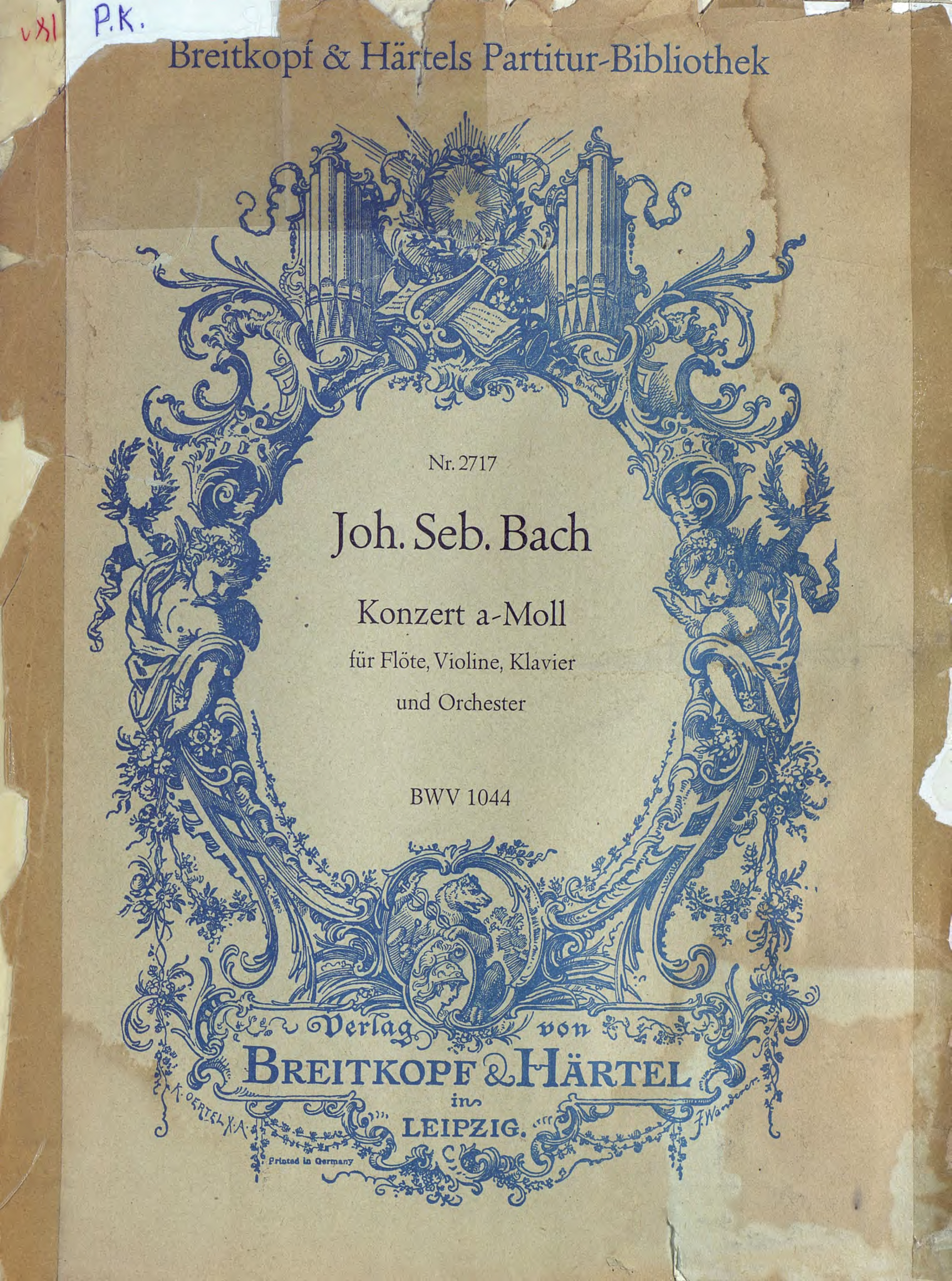 Обложка книги «Konzert a-Moll fur Flote, Violine, Klavier und Orchester»