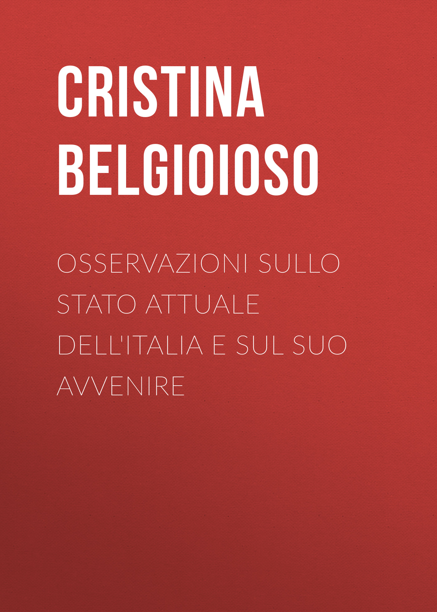Обложка книги «Osservazioni sullo stato attuale dell'Italia e sul suo avvenire»