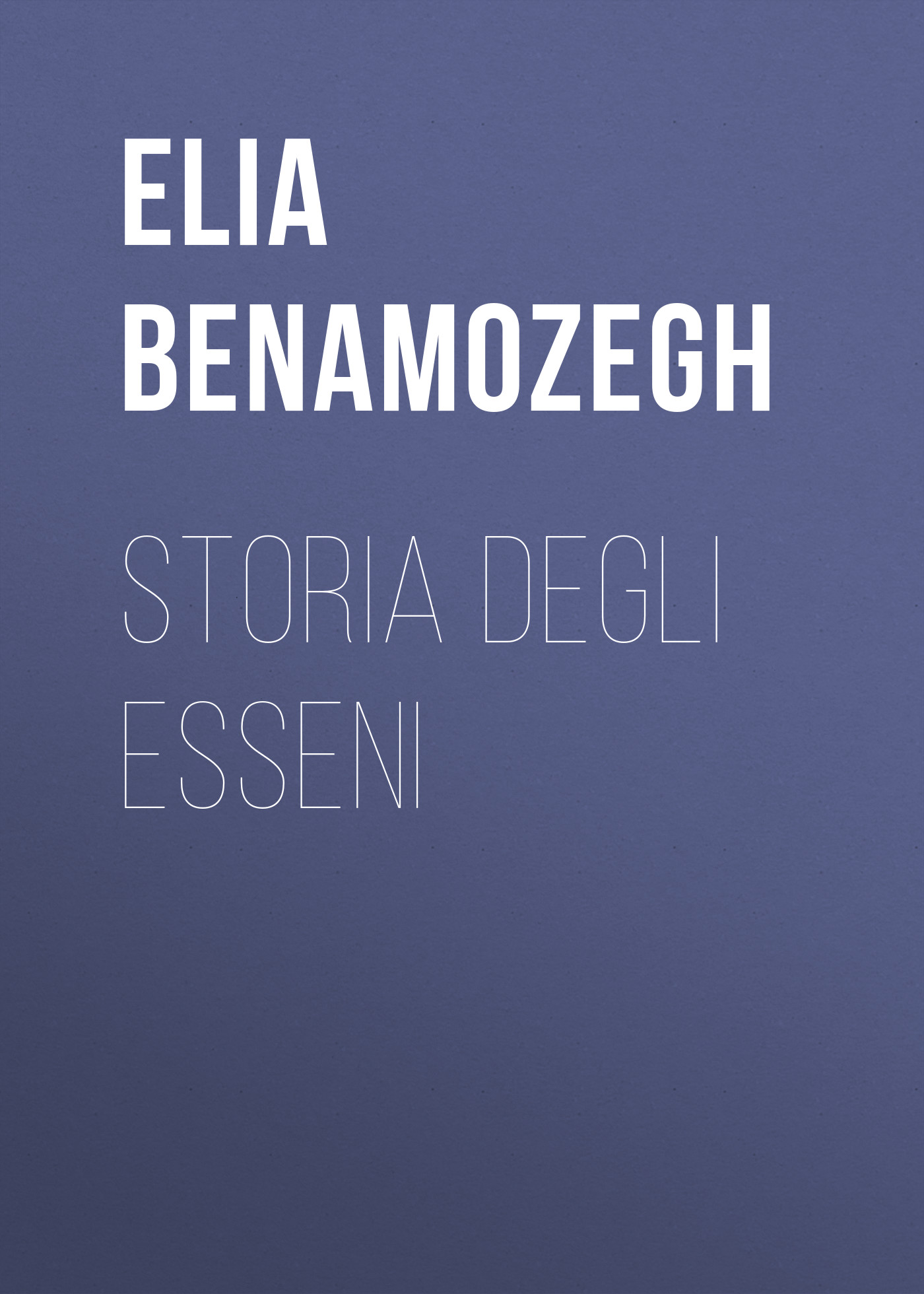 Обложка книги «Storia degli Esseni»