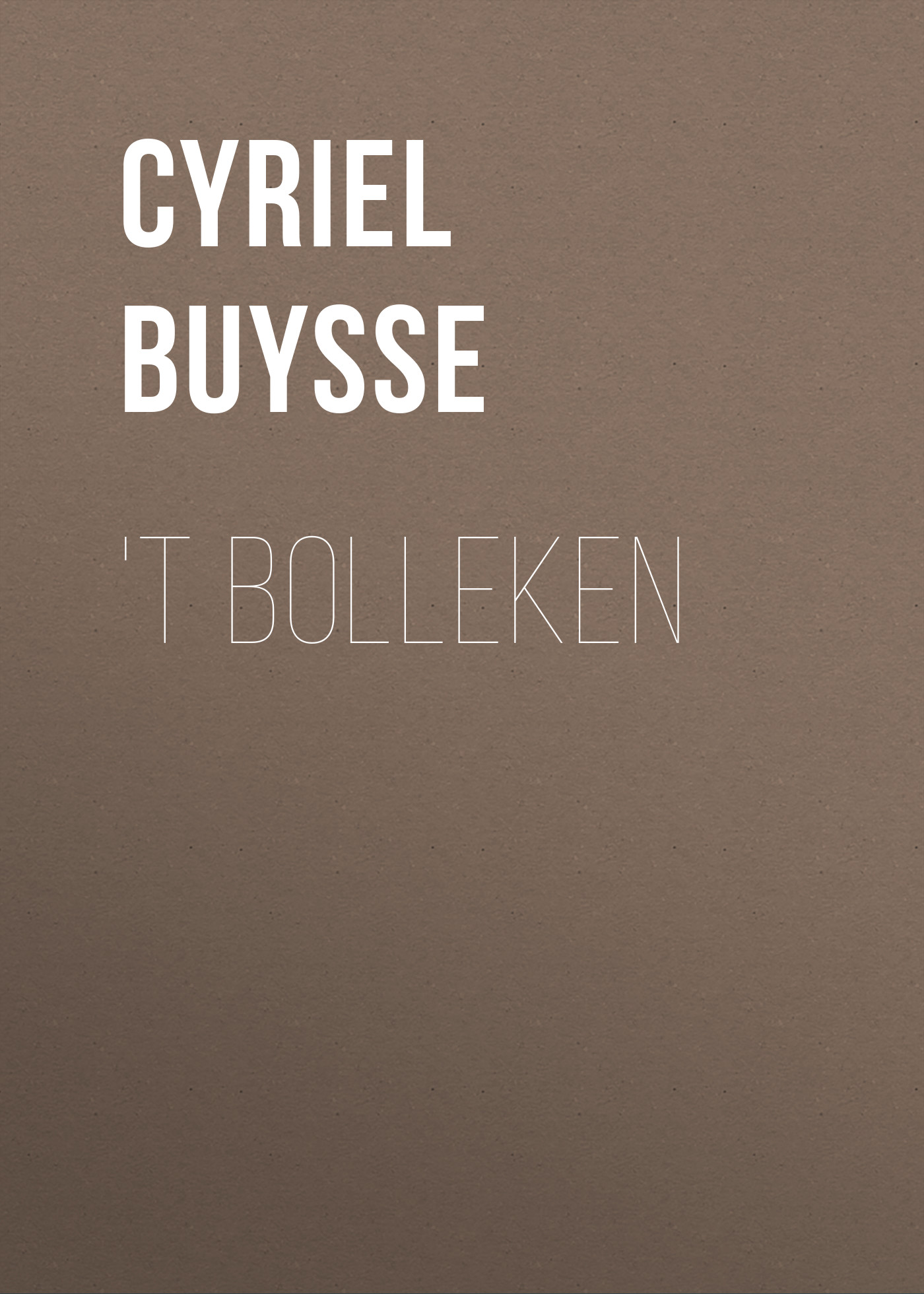 Обложка книги «'t Bolleken»