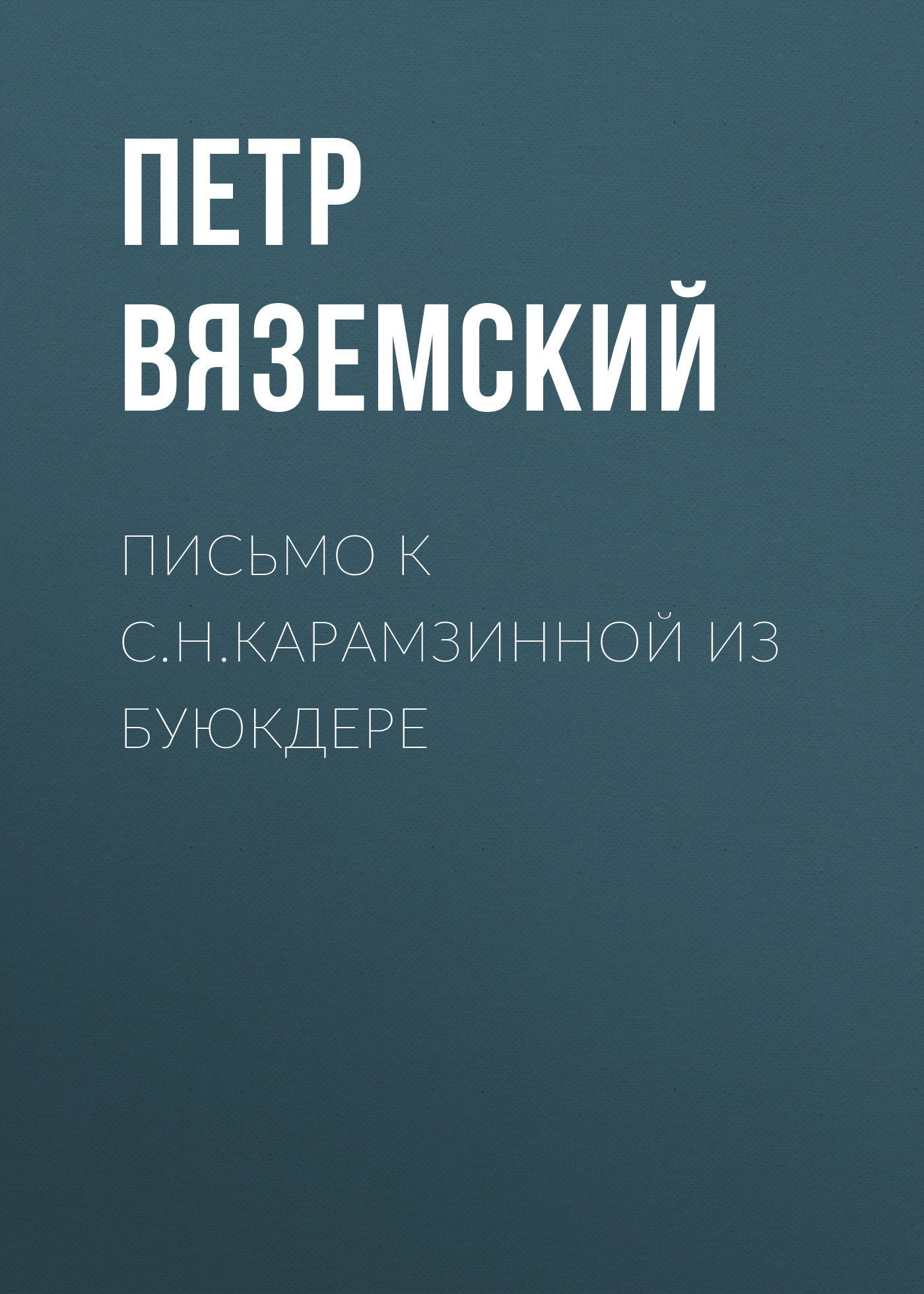 Обложка книги «Письмо к С.Н.Карамзинной из Буюкдере»