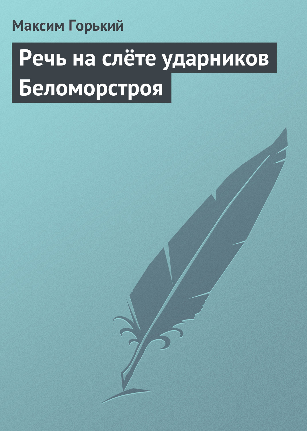 Обложка книги «Речь на слёте ударников Беломорстроя»