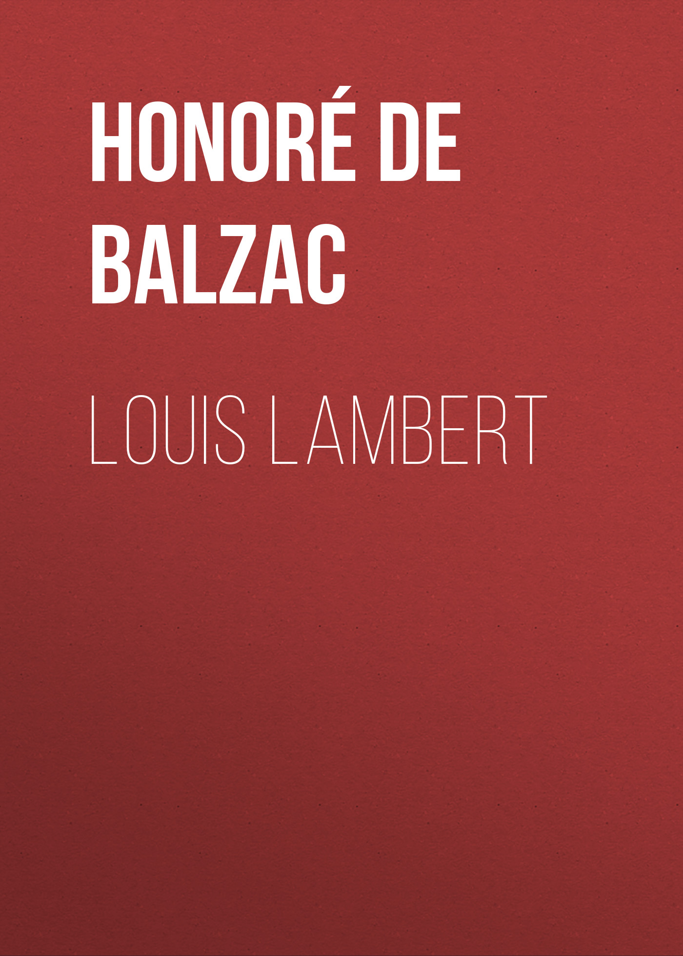 Обложка книги «Louis Lambert»