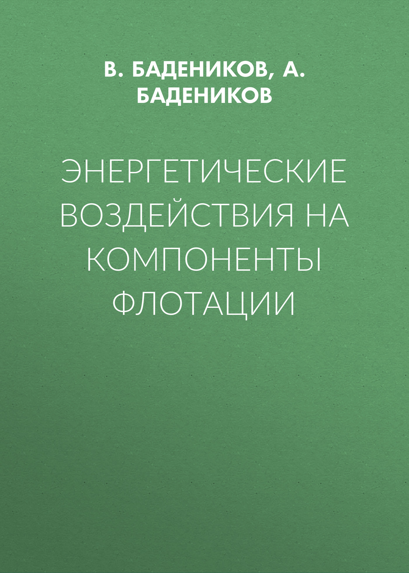 Обложка книги «Энергетические воздействия на компоненты флотации»