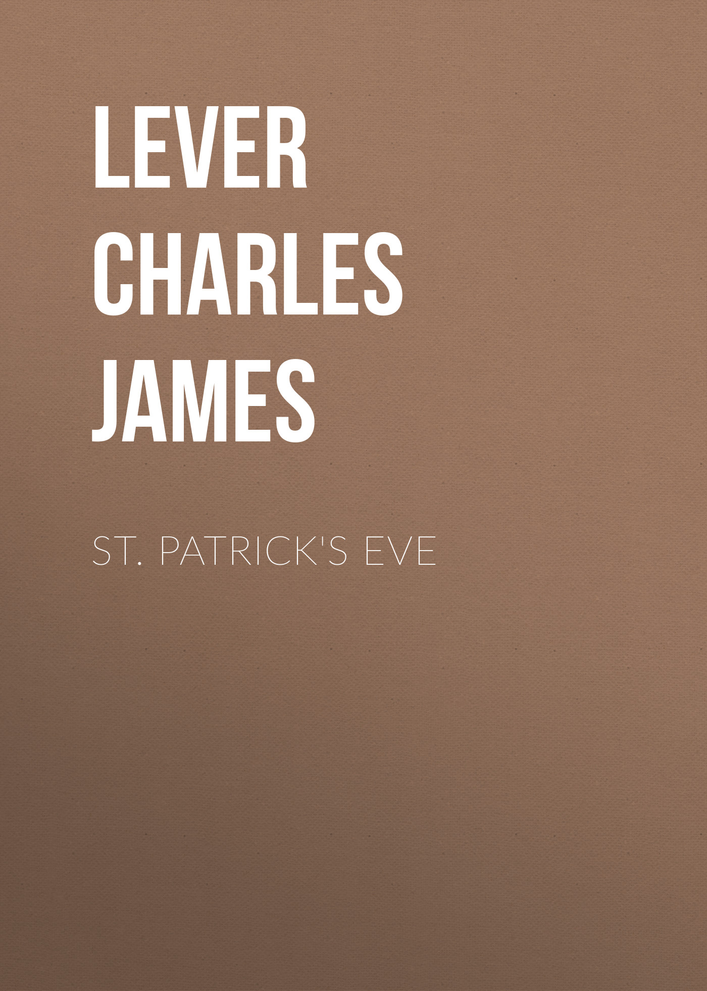 Обложка книги «St. Patrick's Eve»