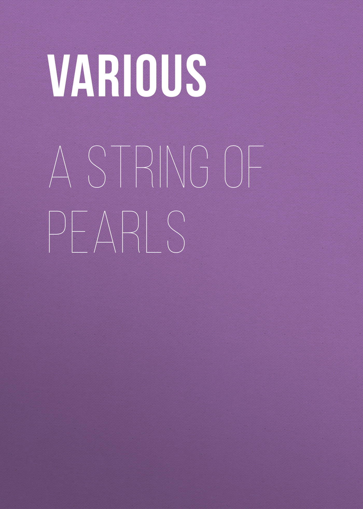 Обложка книги «A String of Pearls»