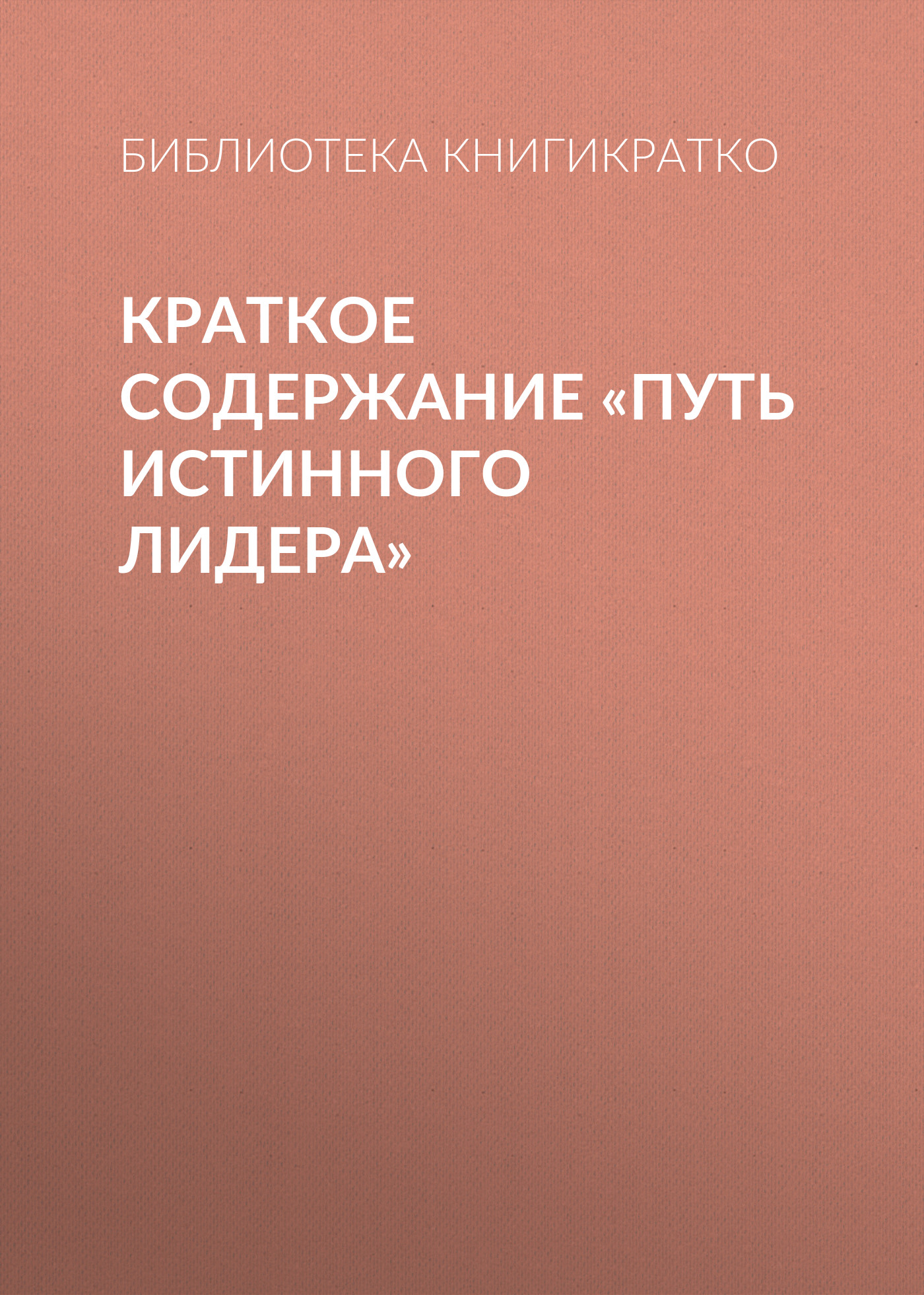 Обложка книги «Краткое содержание «Путь истинного лидера»»