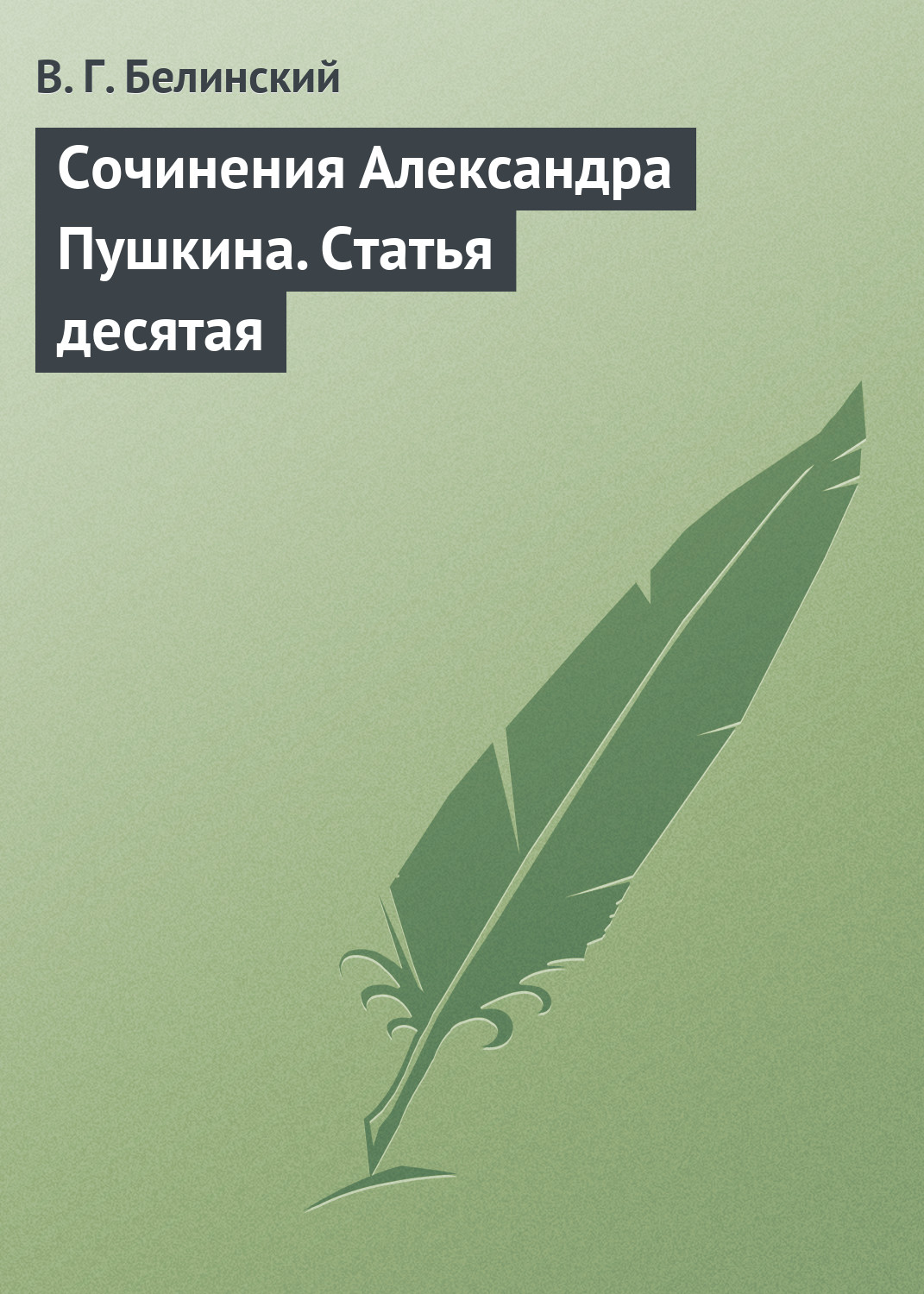 Обложка книги «Сочинения Александра Пушкина. Статья десятая»
