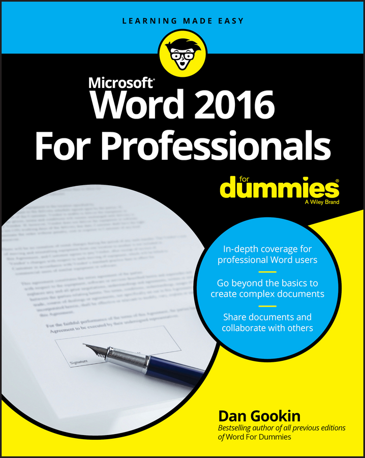 Обложка книги «Word 2016 For Professionals For Dummies»