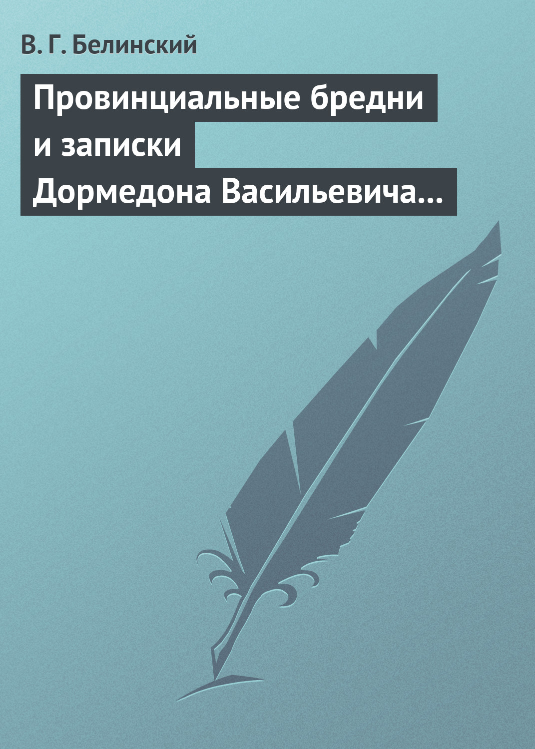 Обложка книги «Провинциальные бредни и записки Дормедона Васильевича Прутикова…»