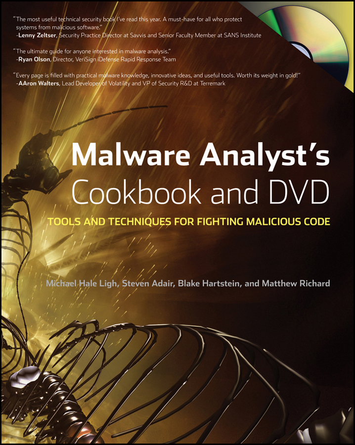 Обложка книги «Malware Analyst's Cookbook and DVD. Tools and Techniques for Fighting Malicious Code»