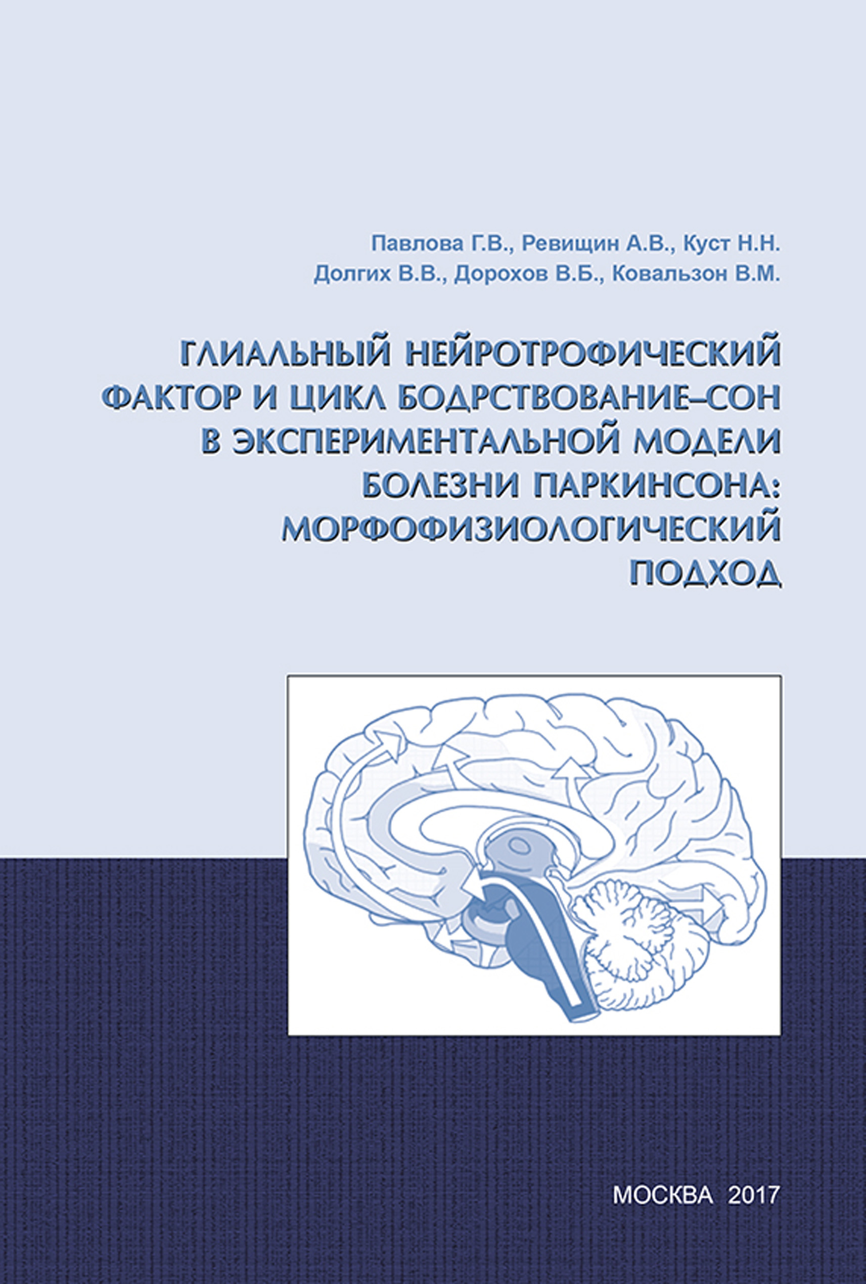 Обложка книги «Глиальный нейротрофический фактор и цикл бодрствование – сон в экспериментальной модели болезни Паркинсона: морфофизиологический подход»
