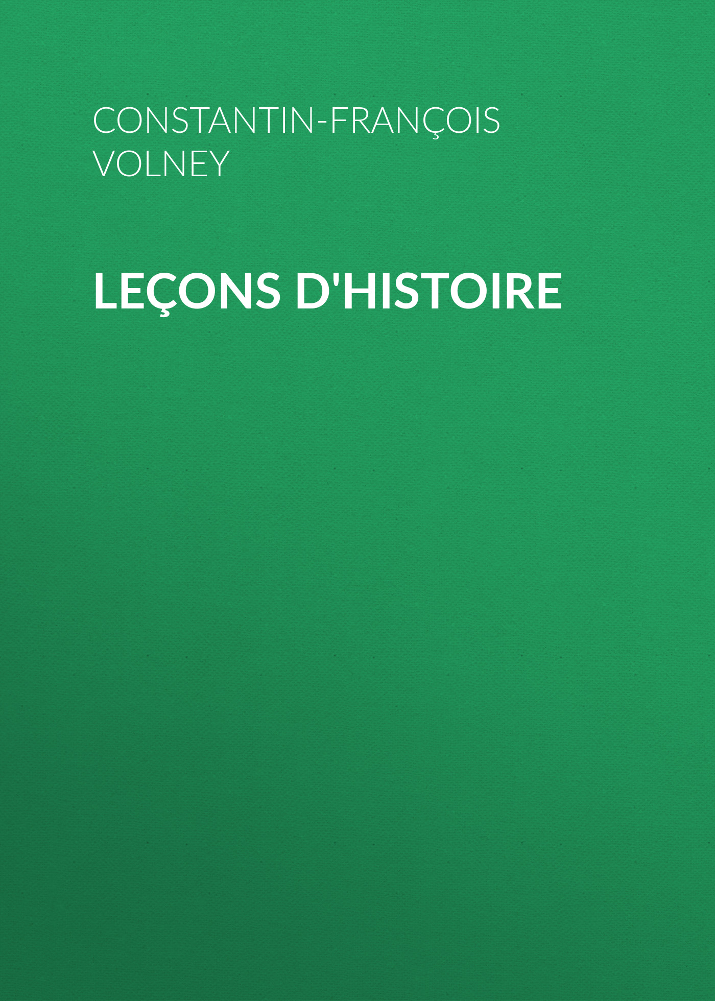 Обложка книги «Leçons d'histoire»
