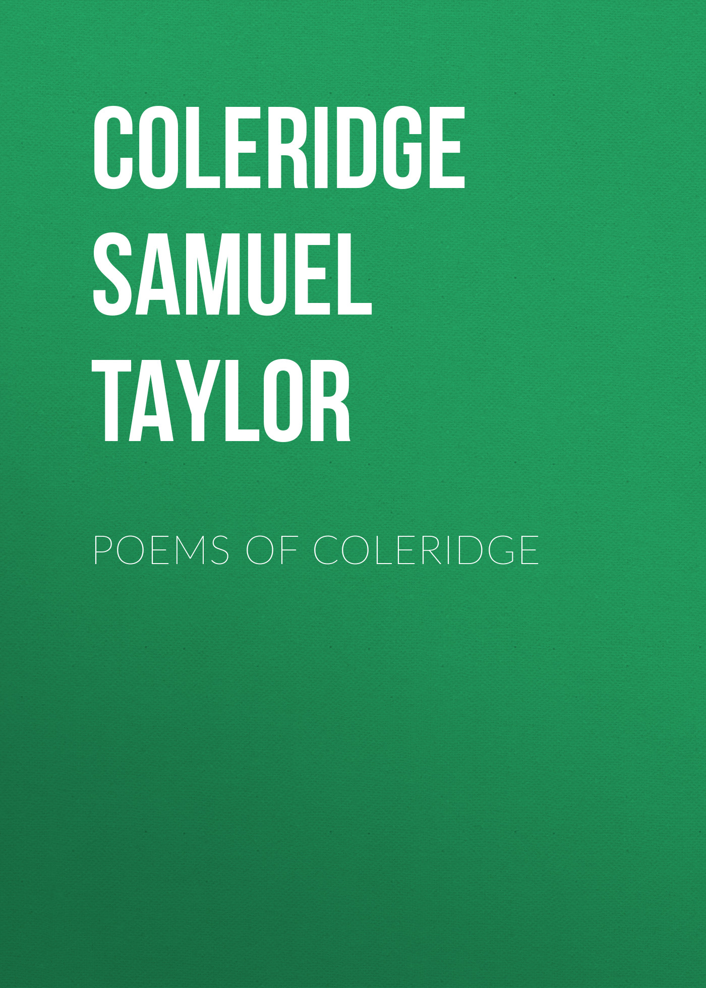Обложка книги «Poems of Coleridge»