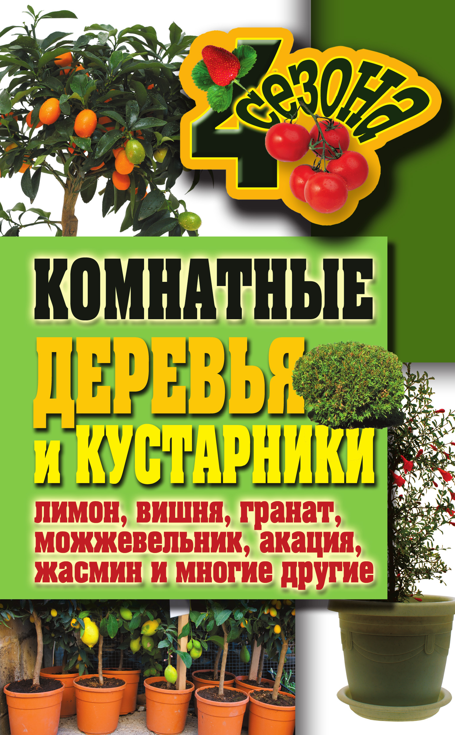 Обложка книги «Комнатные деревья и кустарники: лимон, вишня, гранат, можжевельник, акация, жасмин и многие другие»