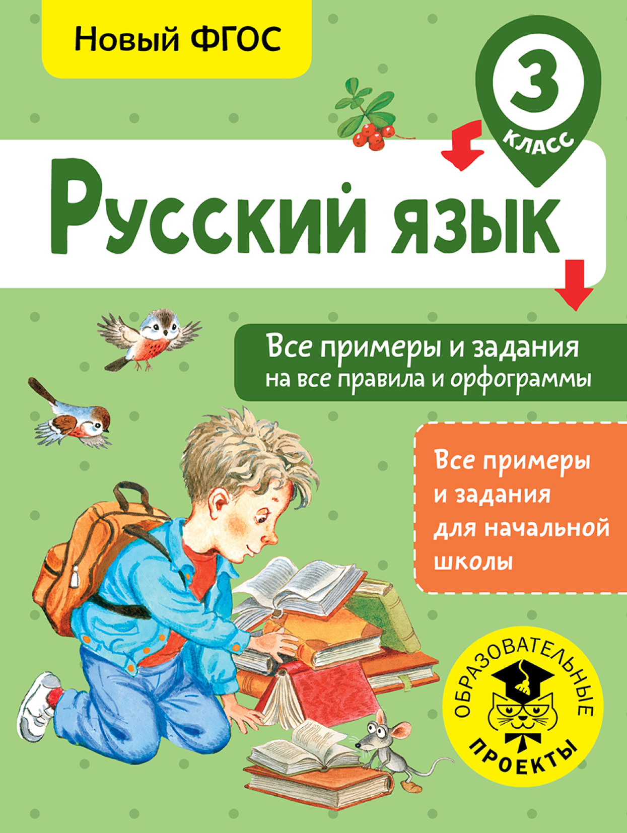 Обложка книги «Русский язык. Все примеры и задания на все правила и орфограммы. 3 класс»