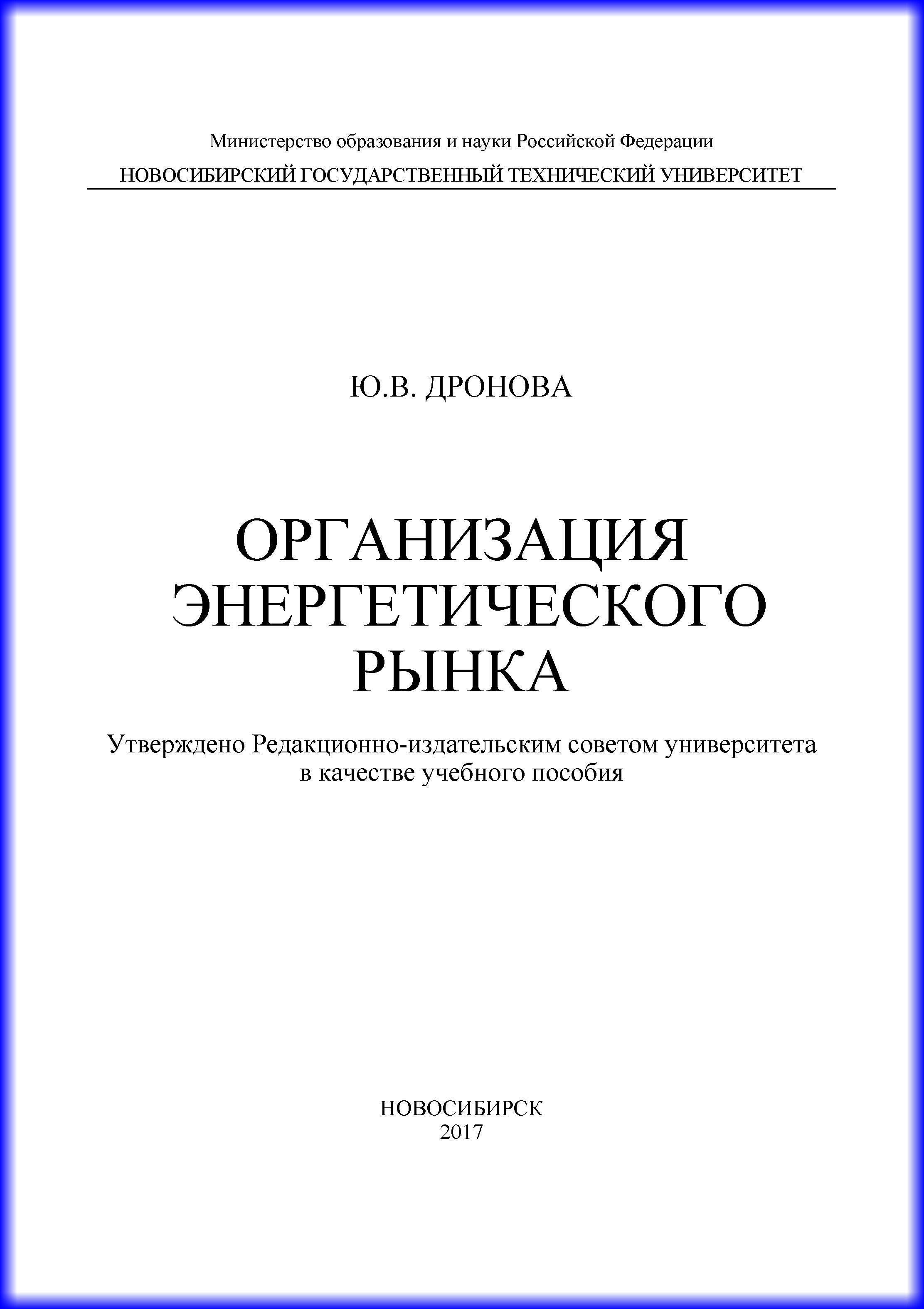 Обложка книги «Организация энергетического рынка»