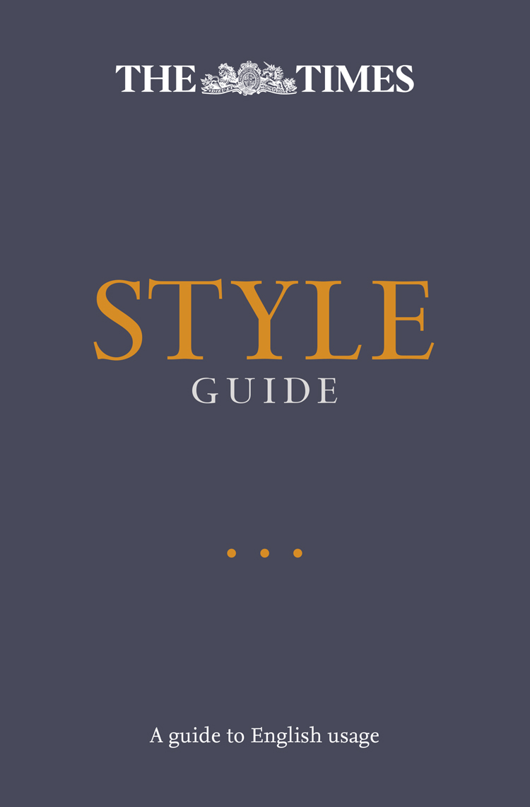 Обложка книги «The Times Style Guide: A guide to English usage»
