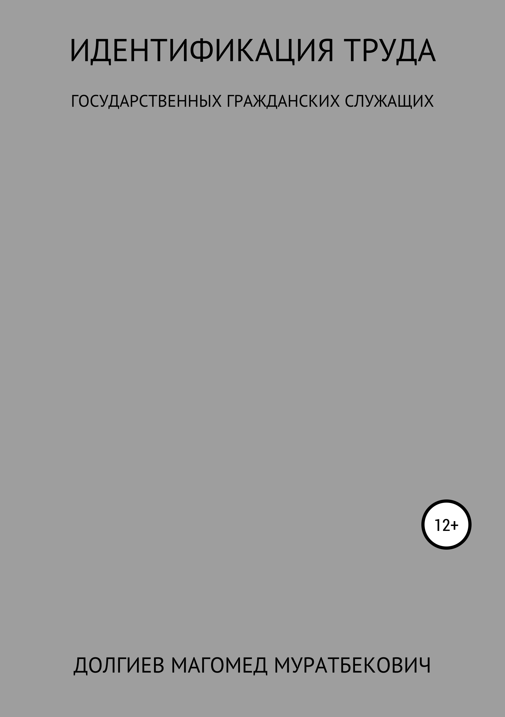 Обложка книги «Идентификация труда государственных гражданских служащих»