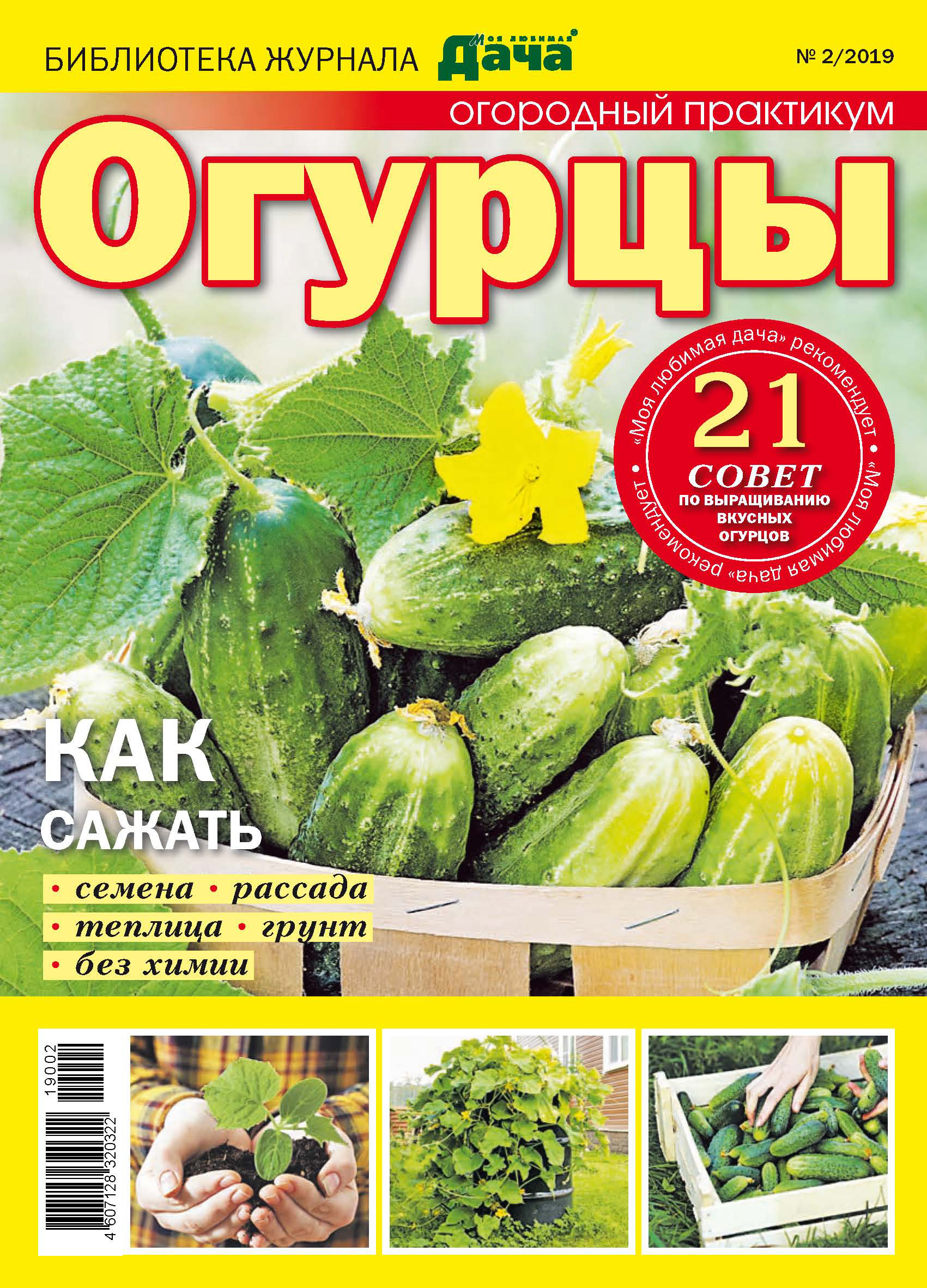 Обложка книги «Библиотека журнала «Моя любимая дача» №02/2019. Огородный практикум. Огурцы»