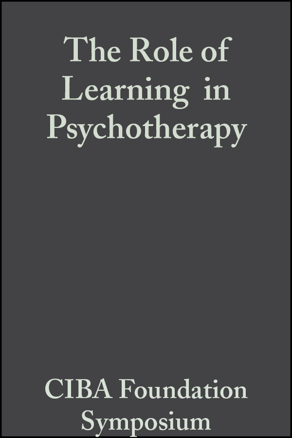 Обложка книги «The Role of Learning in Psychotherapy»