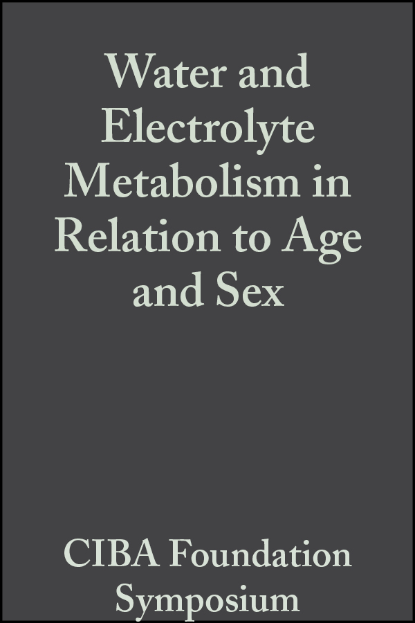 Обложка книги «Water and Electrolyte Metabolism in Relation to Age and Sex, Volumr 4»