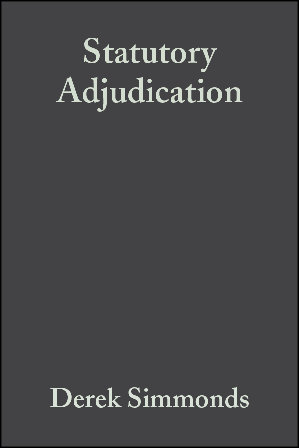 Обложка книги «Statutory Adjudication»