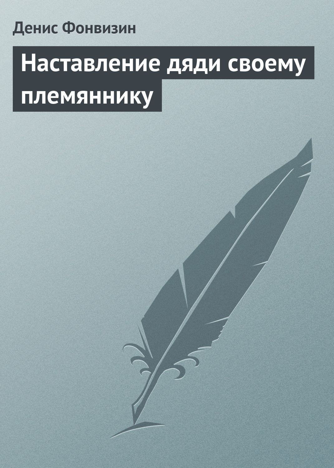 Обложка книги «Наставление дяди своему племяннику»