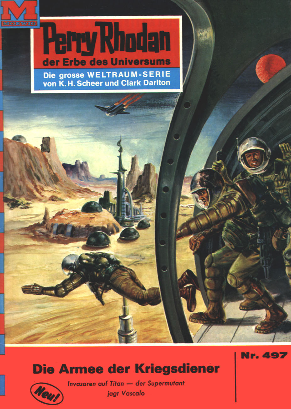 Обложка книги «Perry Rhodan 497: Die Armee der Kriegsdiener»