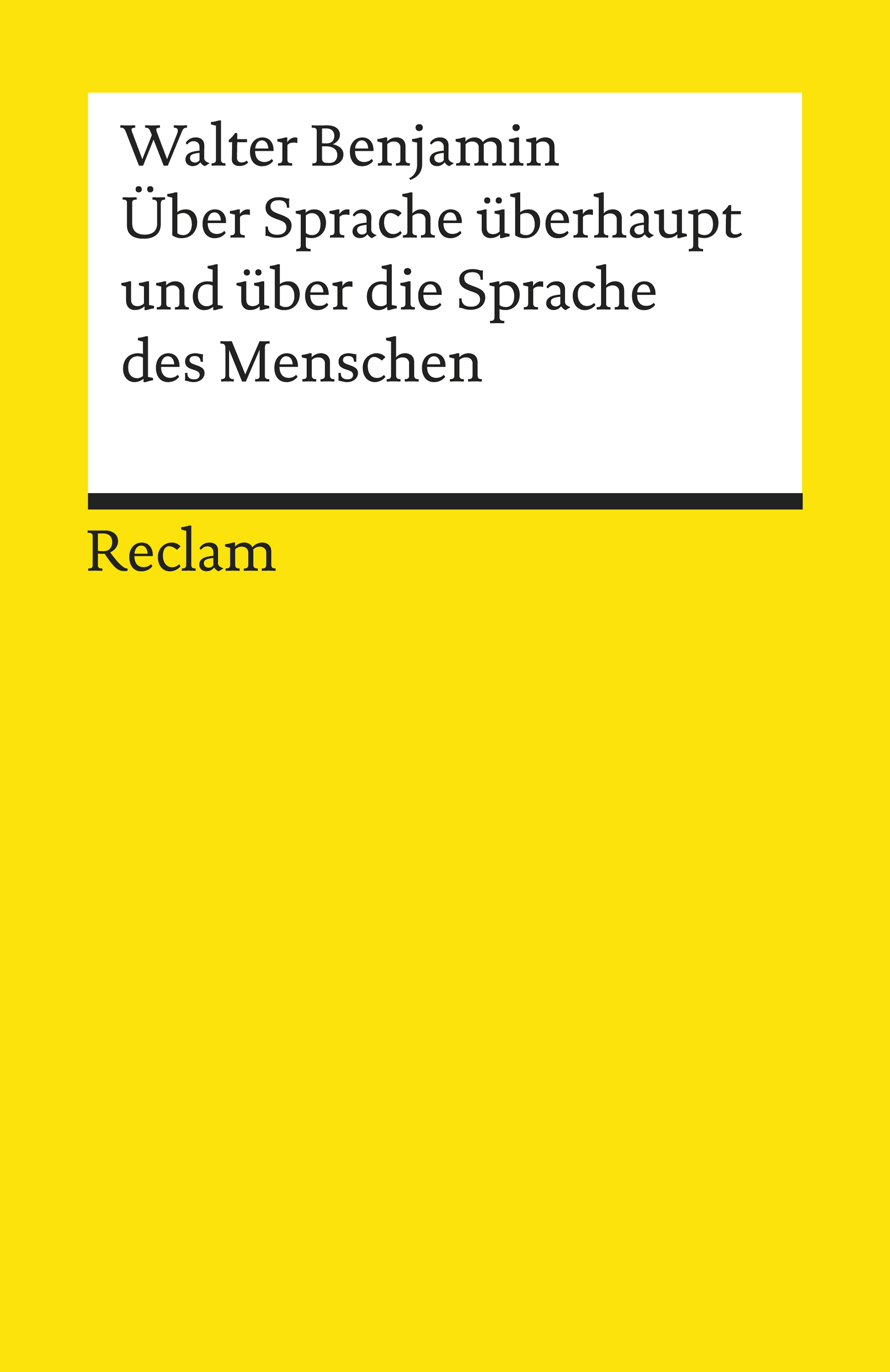 Обложка книги «Über Sprache überhaupt und über die Sprache des Menschen»
