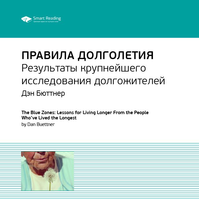 Обложка книги «Ключевые идеи книги: Правила долголетия. Результаты крупнейшего исследования долгожителей. Дэн Бюттнер»